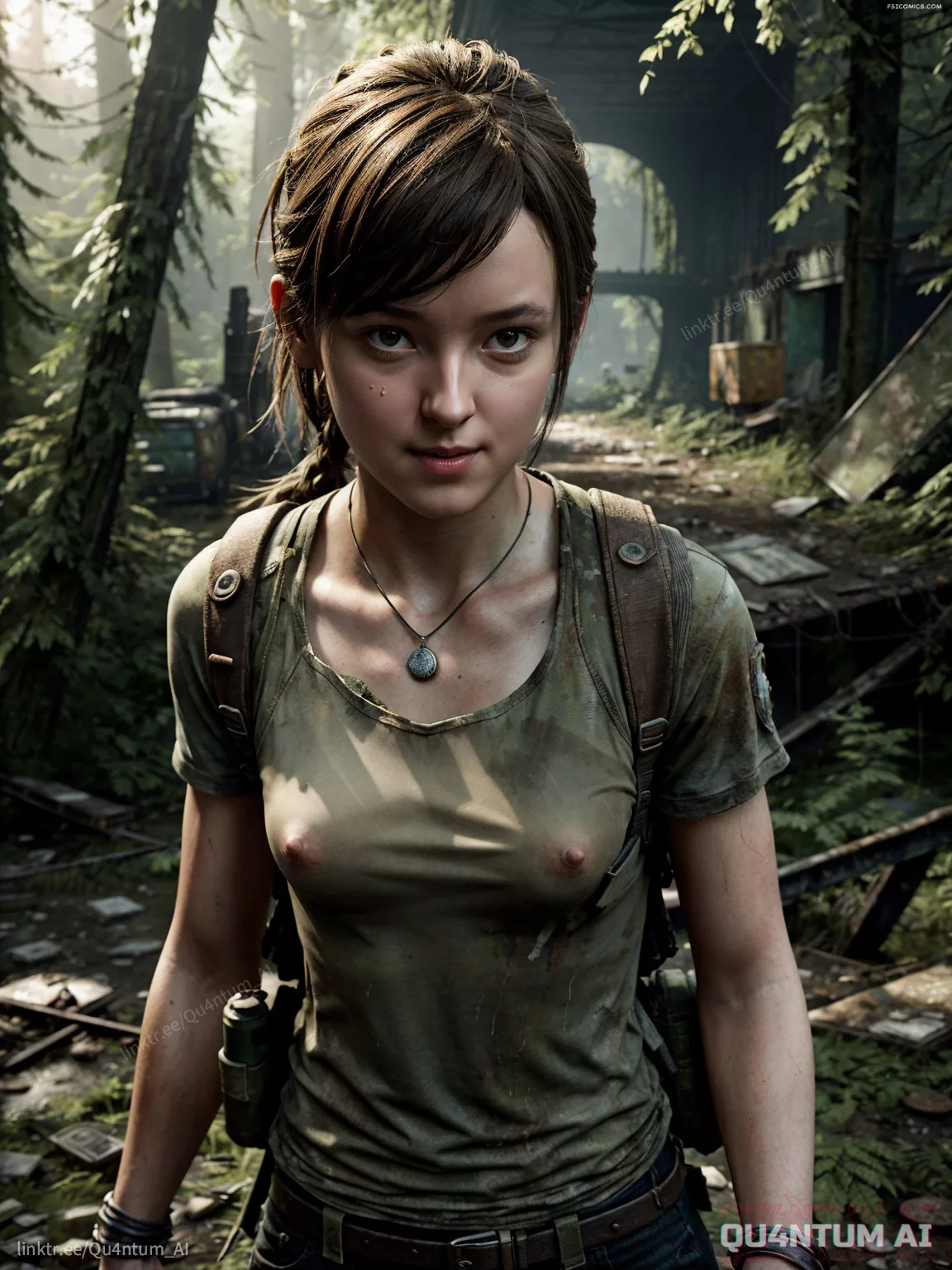 Bella Ramsey Ellie Williams The Last Of Us Game Of Thrones Post Apocalypse TLOU Survival Abandoned QuantumAI FSIComics.com 18 - FSIComics