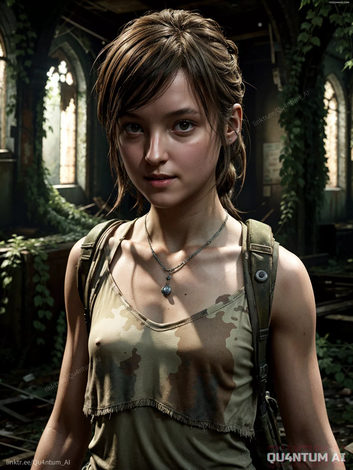 Bella Ramsey Ellie Williams The Last Of Us Game Of Thrones Post Apocalypse TLOU Survival Abandoned QuantumAI FSIComics.com 8 - FSIComics