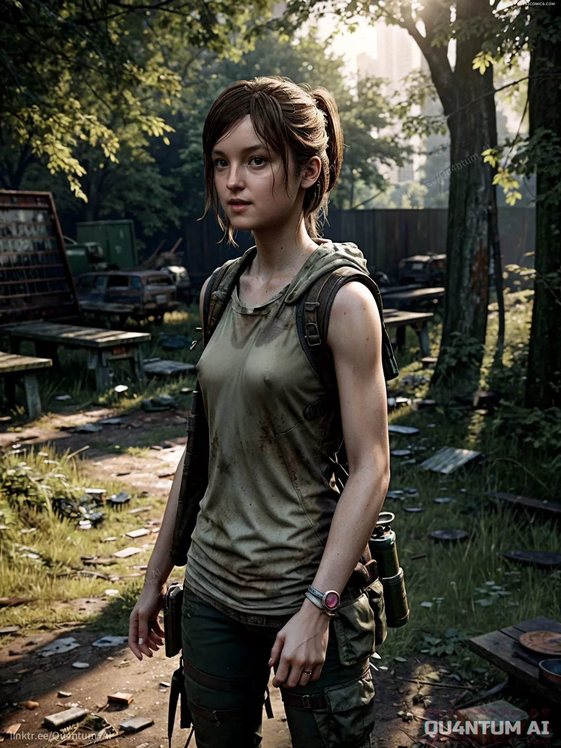Bella Ramsey Ellie Williams The Last Of Us Game Of Thrones Post Apocalypse TLOU Survival Abandoned QuantumAI FSIComics.com 9 - FSIComics