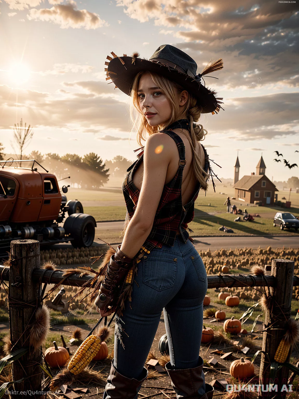 Chloe Gratz Moretz Halloween Scarecrow Cosplay Costume QuantumAI FSIComics.com 12 - FSIComics