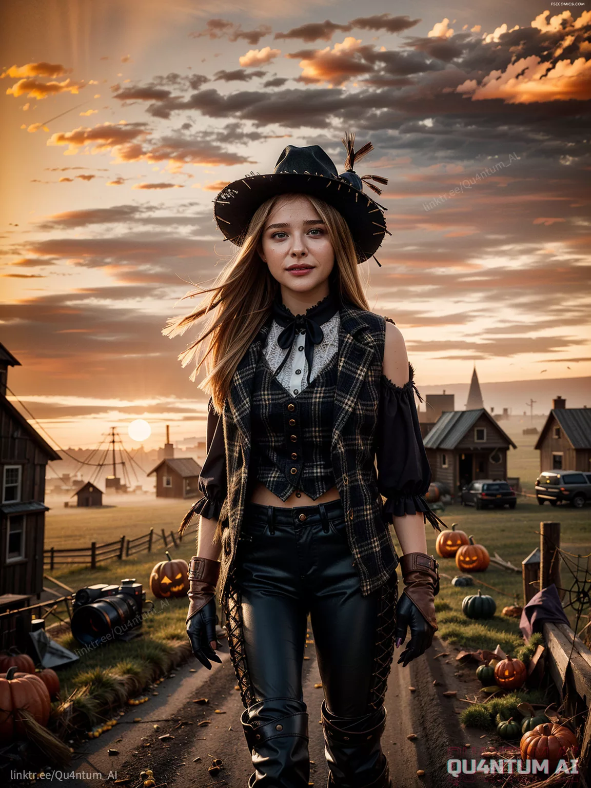 Chloe Gratz Moretz Halloween Scarecrow Cosplay Costume QuantumAI FSIComics.com 13 - FSIComics