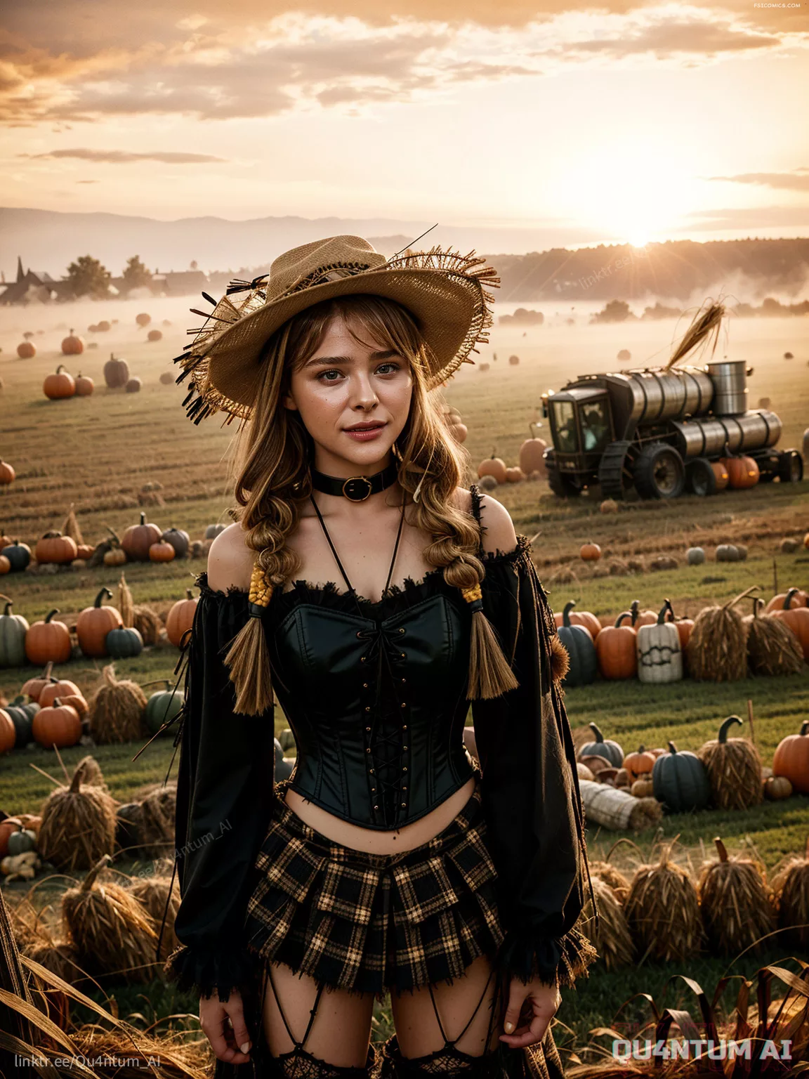 Chloe Gratz Moretz Halloween Scarecrow Cosplay Costume QuantumAI FSIComics.com 15 - FSIComics