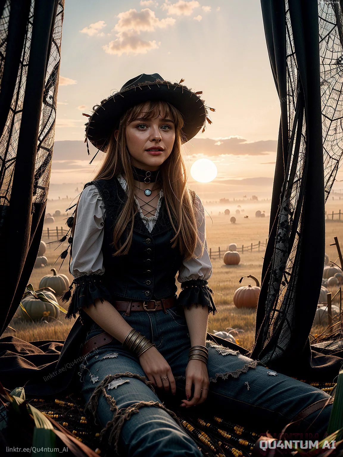 Chloe Gratz Moretz Halloween Scarecrow Cosplay Costume QuantumAI FSIComics.com 16 - FSIComics