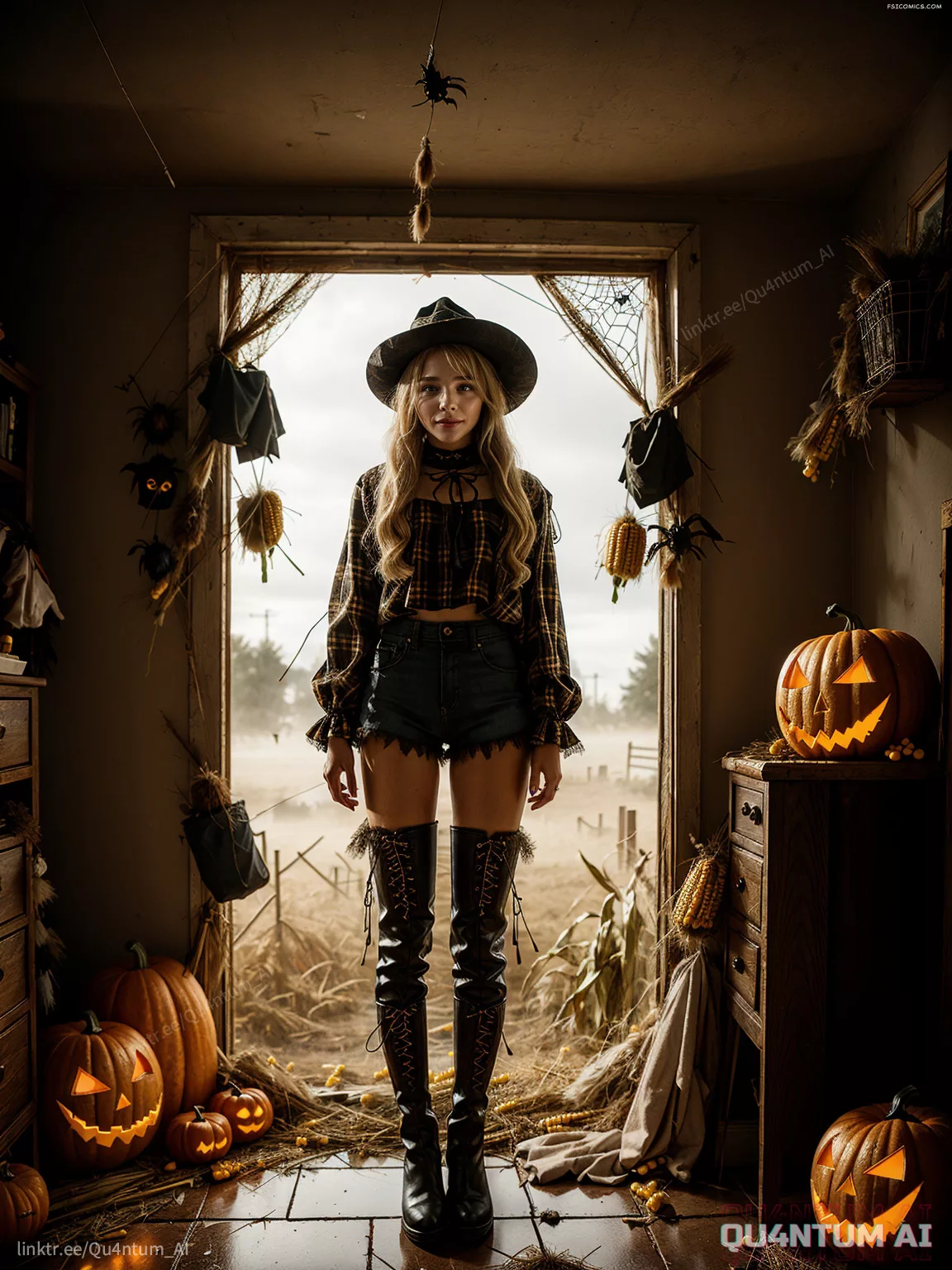 Chloe Gratz Moretz Halloween Scarecrow Cosplay Costume QuantumAI FSIComics.com 17 - FSIComics