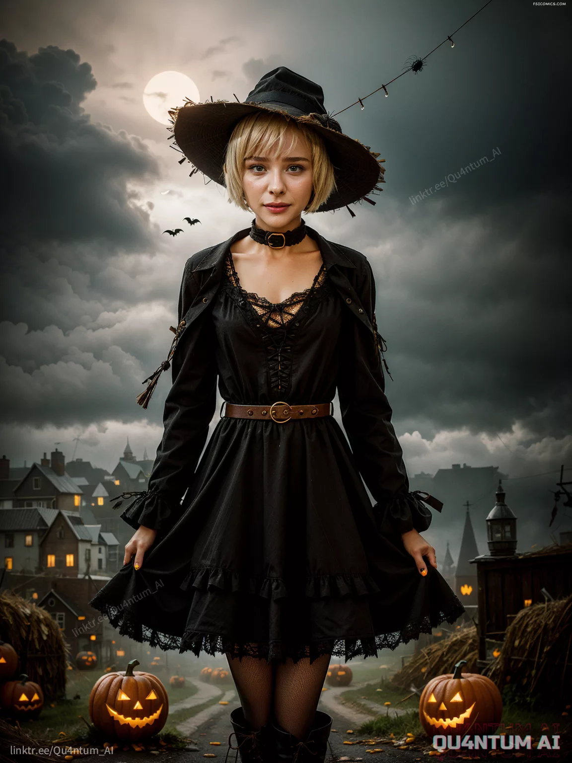 Chloe Gratz Moretz Halloween Scarecrow Cosplay Costume QuantumAI FSIComics.com 18 - FSIComics