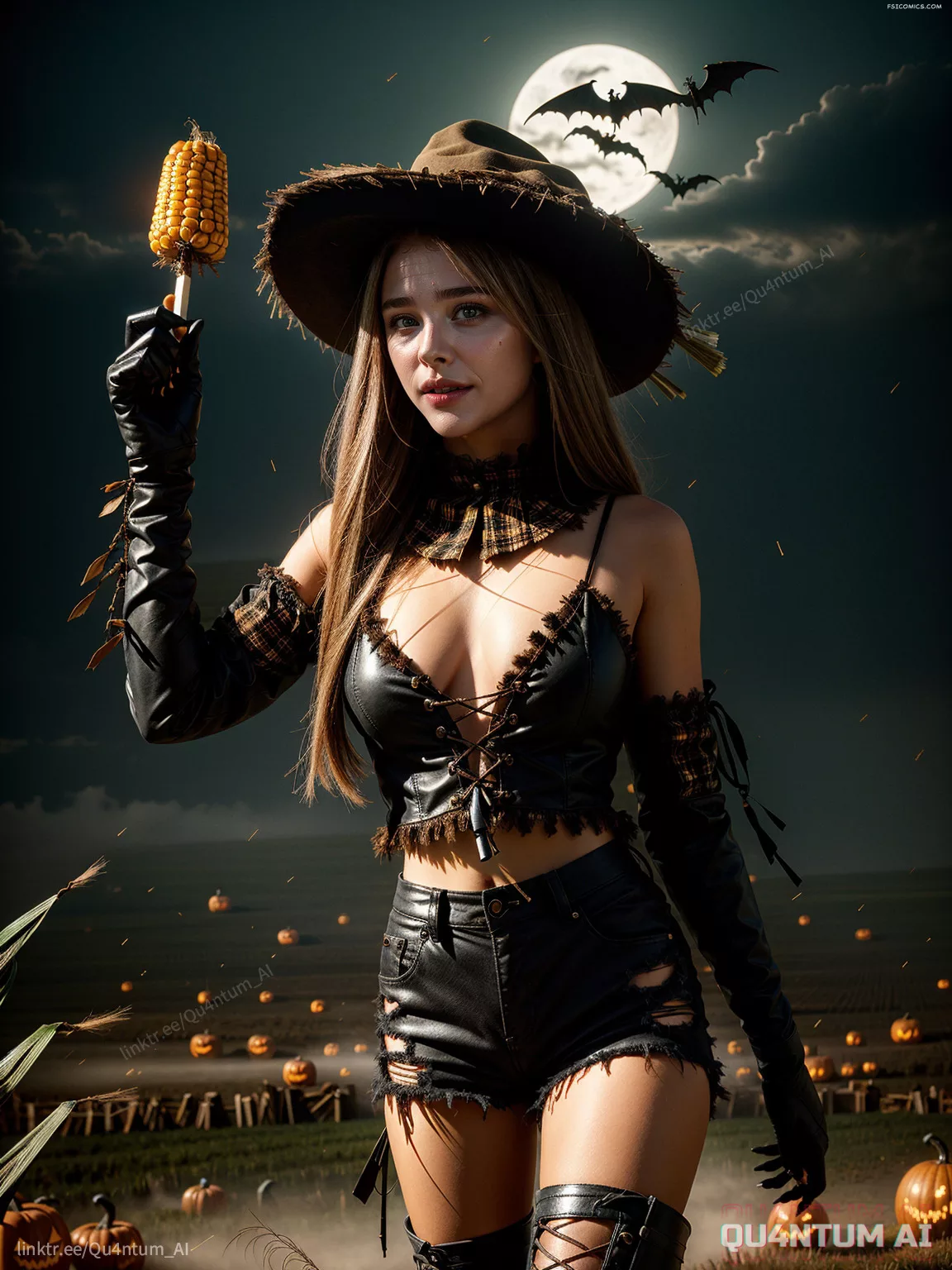 Chloe Gratz Moretz Halloween Scarecrow Cosplay Costume QuantumAI FSIComics.com 21 - FSIComics