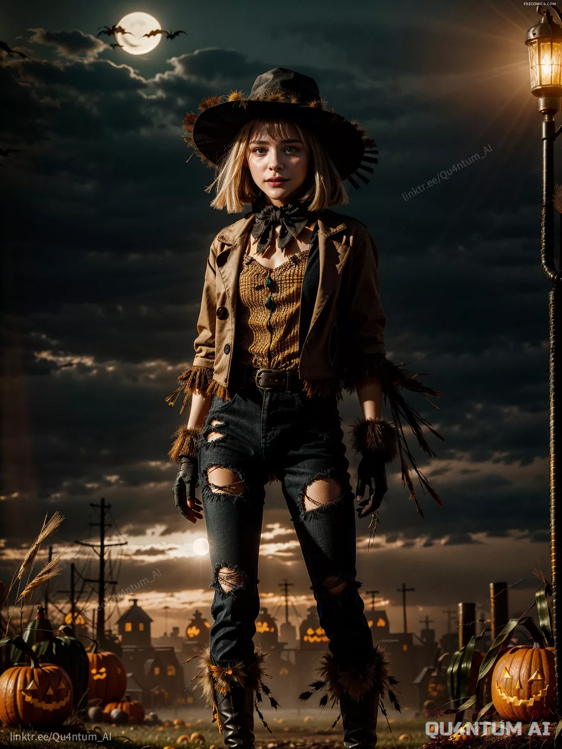 Chloe Gratz Moretz Halloween Scarecrow Cosplay Costume QuantumAI FSIComics.com 24 - FSIComics