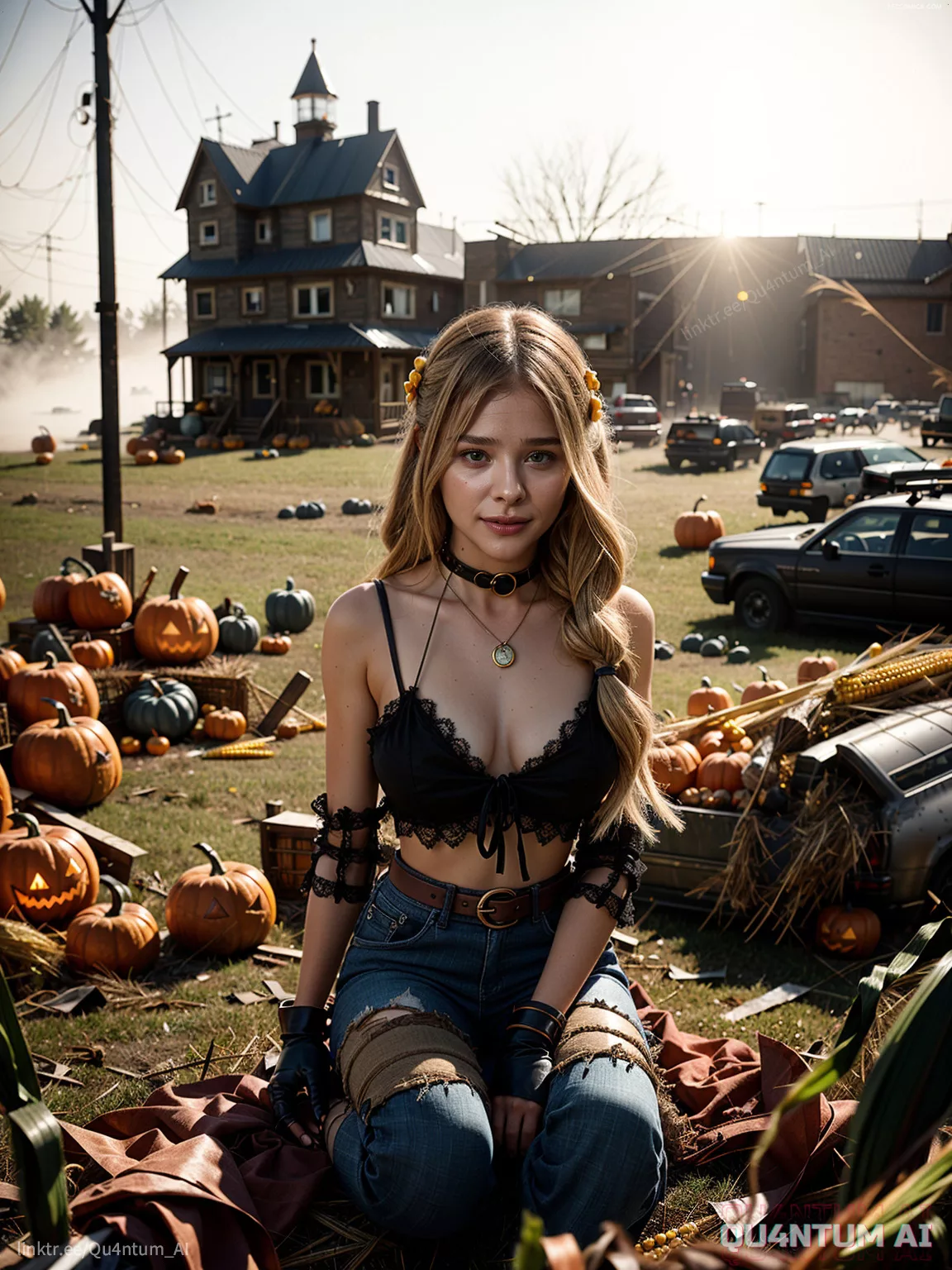 Chloe Gratz Moretz Halloween Scarecrow Cosplay Costume QuantumAI FSIComics.com 6 - FSIComics