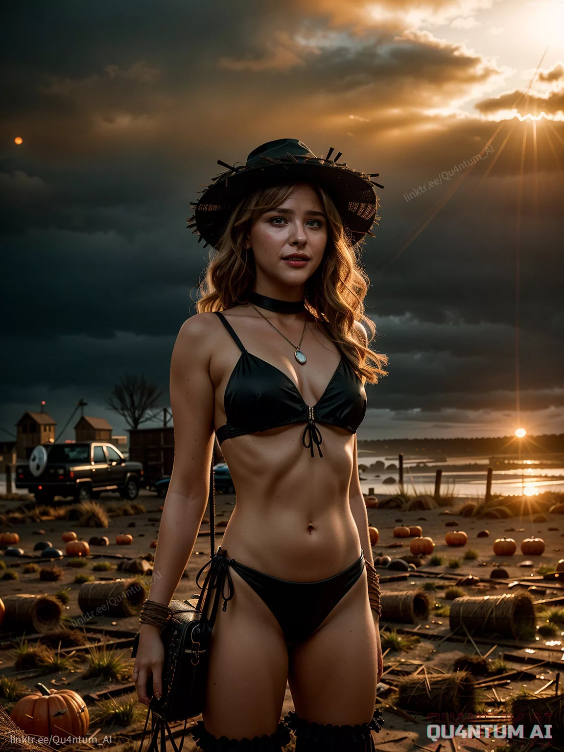 Chloe Gratz Moretz Halloween Scarecrow Cosplay Costume QuantumAI FSIComics.com 7 - FSIComics