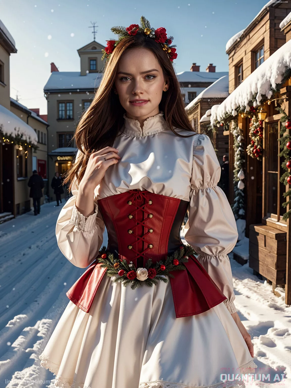 Daisy Ridley Christmas Old Town Rey Star Wars Europe QuantumAI FSIComics.com 4 - FSIComics
