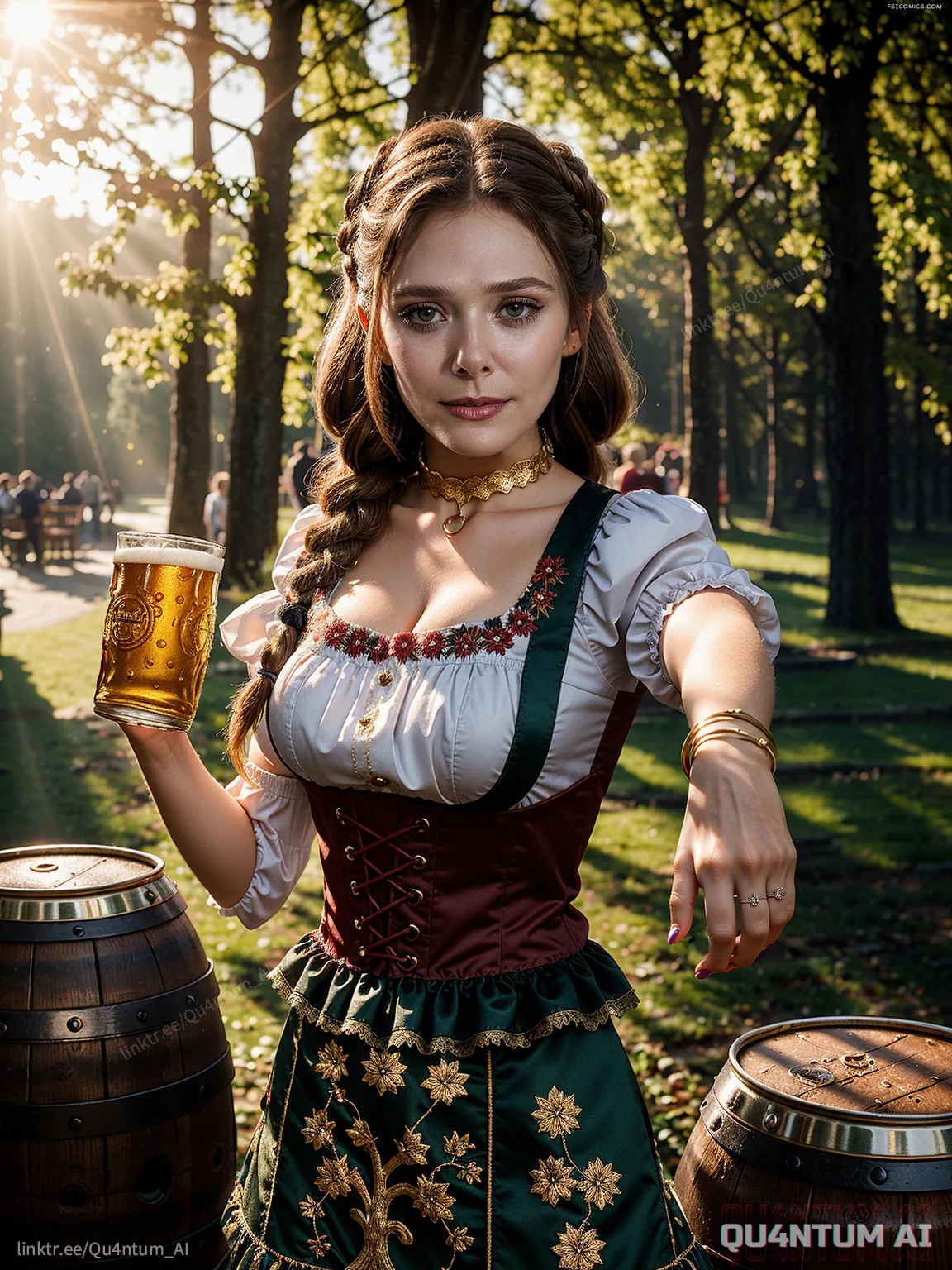 Elizabeth Olsen Jenna Ortega Sadie Sink Emilia Clarke Oktoberfest Mix QuantumAI FSIComics.com 16 - FSIComics