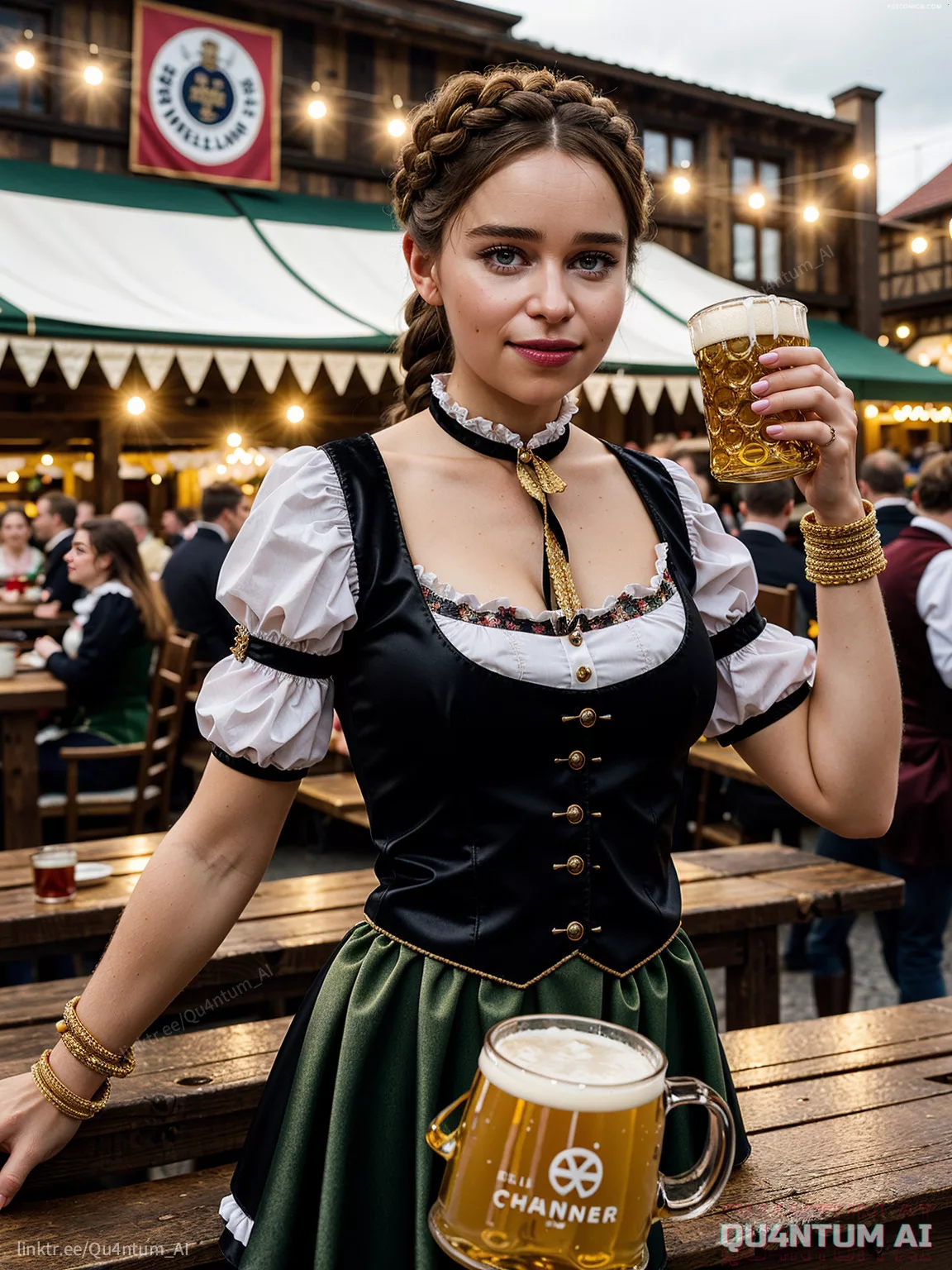 Elizabeth Olsen Jenna Ortega Sadie Sink Emilia Clarke Oktoberfest Mix QuantumAI FSIComics.com 2 - FSIComics