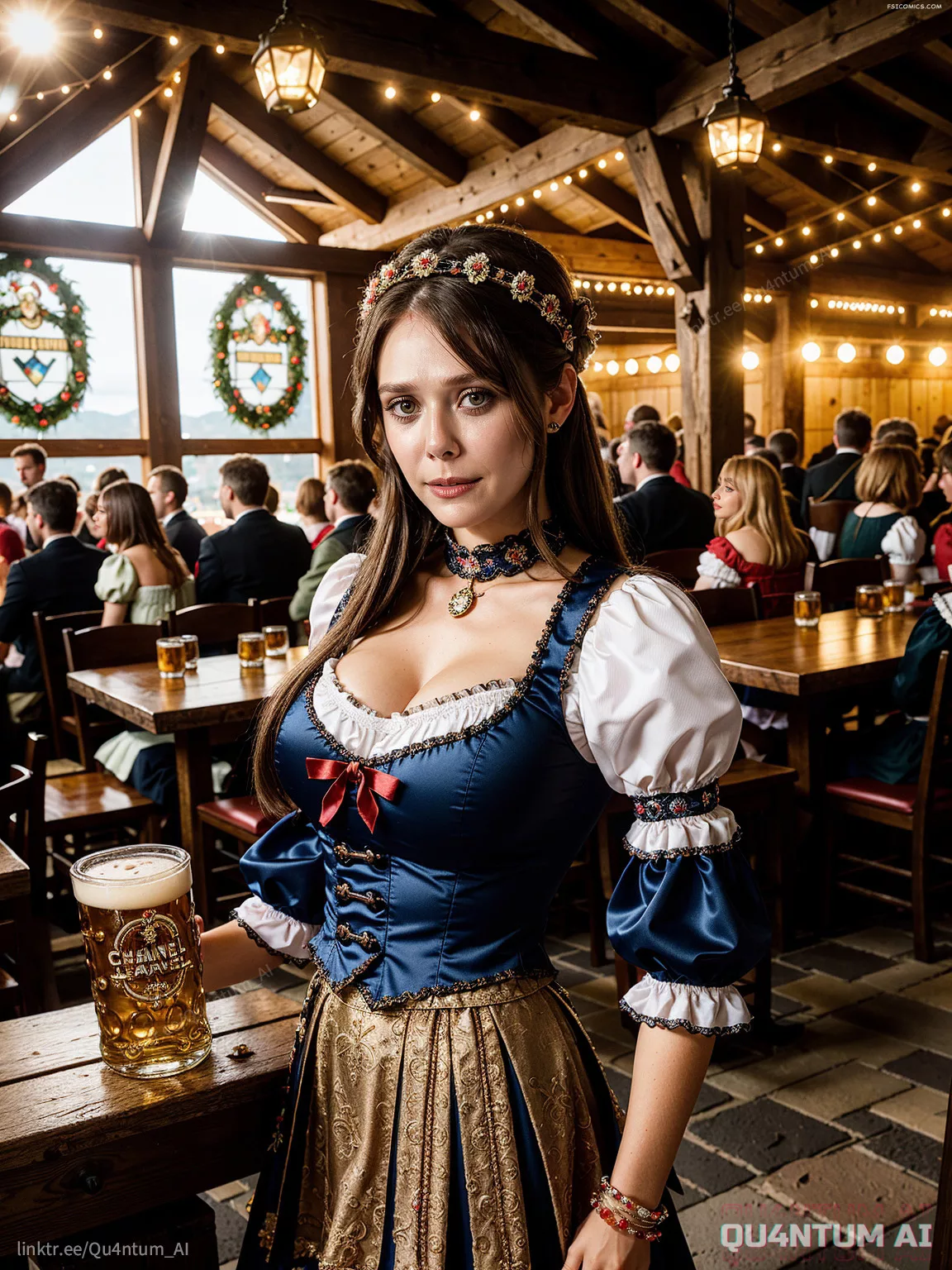Elizabeth Olsen Jenna Ortega Sadie Sink Emilia Clarke Oktoberfest Mix QuantumAI FSIComics.com 4 - FSIComics