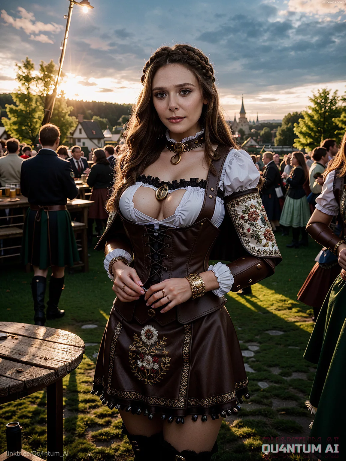 Elizabeth Olsen Jenna Ortega Sadie Sink Emilia Clarke Oktoberfest Mix QuantumAI FSIComics.com 5 - FSIComics