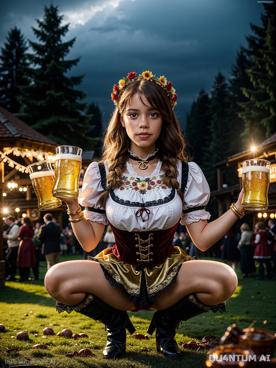 Elizabeth Olsen Jenna Ortega Sadie Sink Emilia Clarke Oktoberfest Mix QuantumAI FSIComics.com 7 - FSIComics