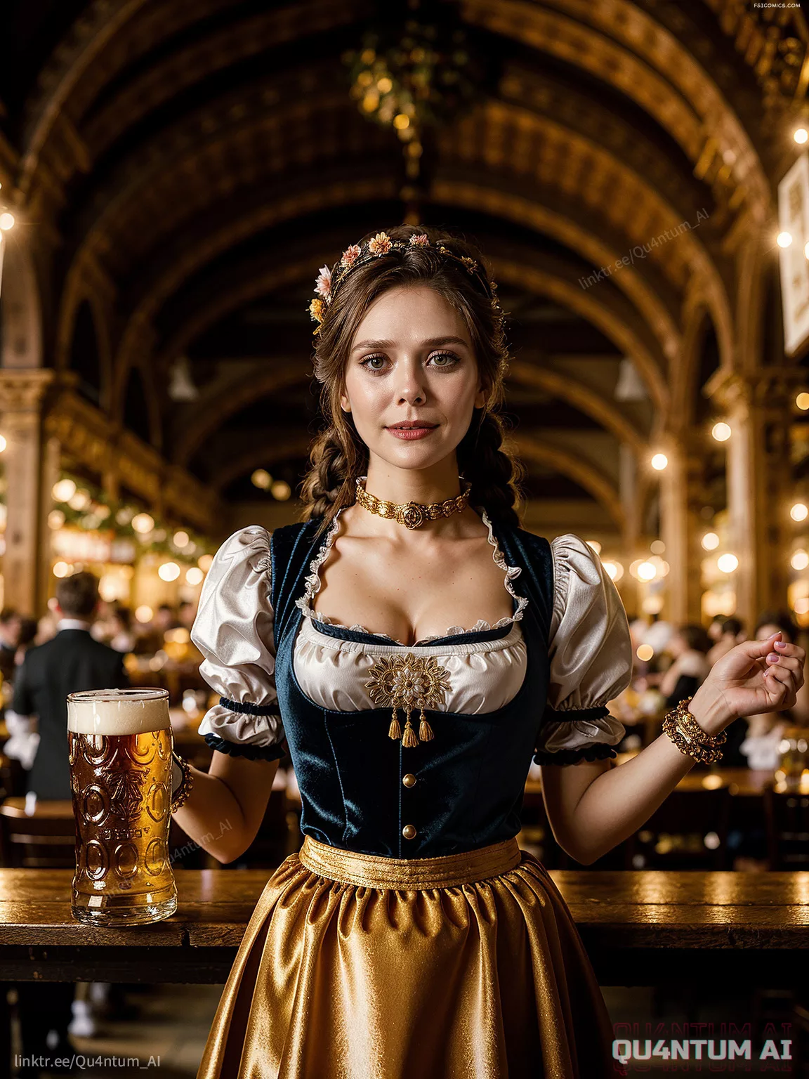 Elizabeth Olsen Jenna Ortega Sadie Sink Emilia Clarke Oktoberfest Mix QuantumAI FSIComics.com 8 - FSIComics