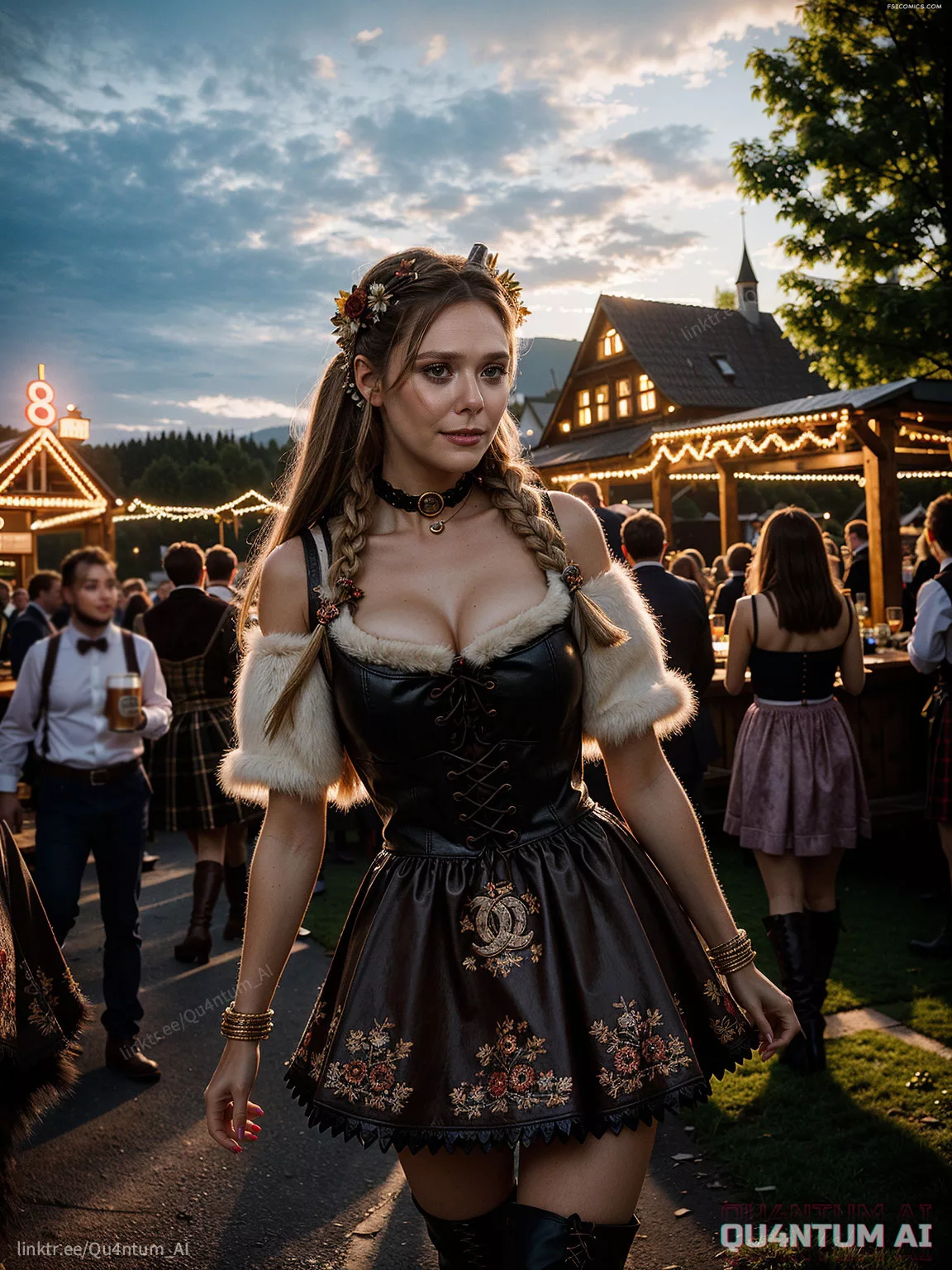 Elizabeth Olsen Jenna Ortega Sadie Sink Emilia Clarke Oktoberfest Mix QuantumAI FSIComics.com 9 - FSIComics