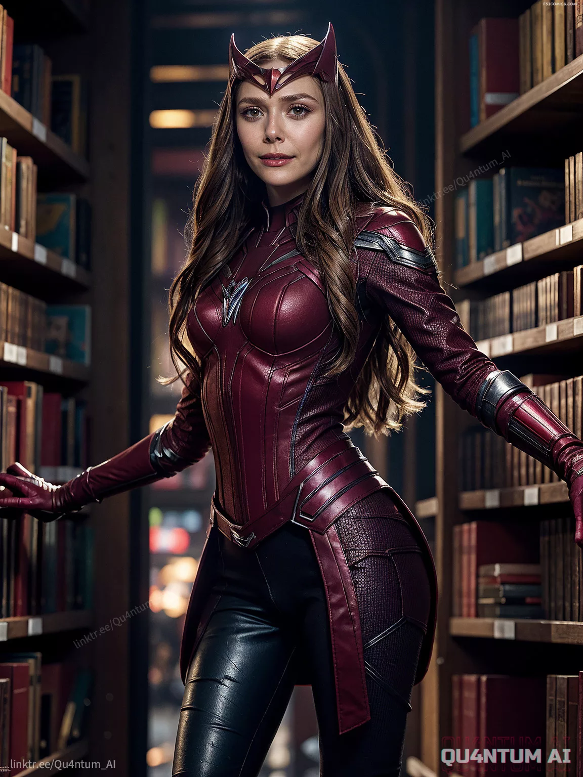 Elizabeth Olsen Scatrlet Witch Wanda Vision Wanda Maximoff Avengers Super Heroine QuantumAI FSIComics.com 14 - FSIComics