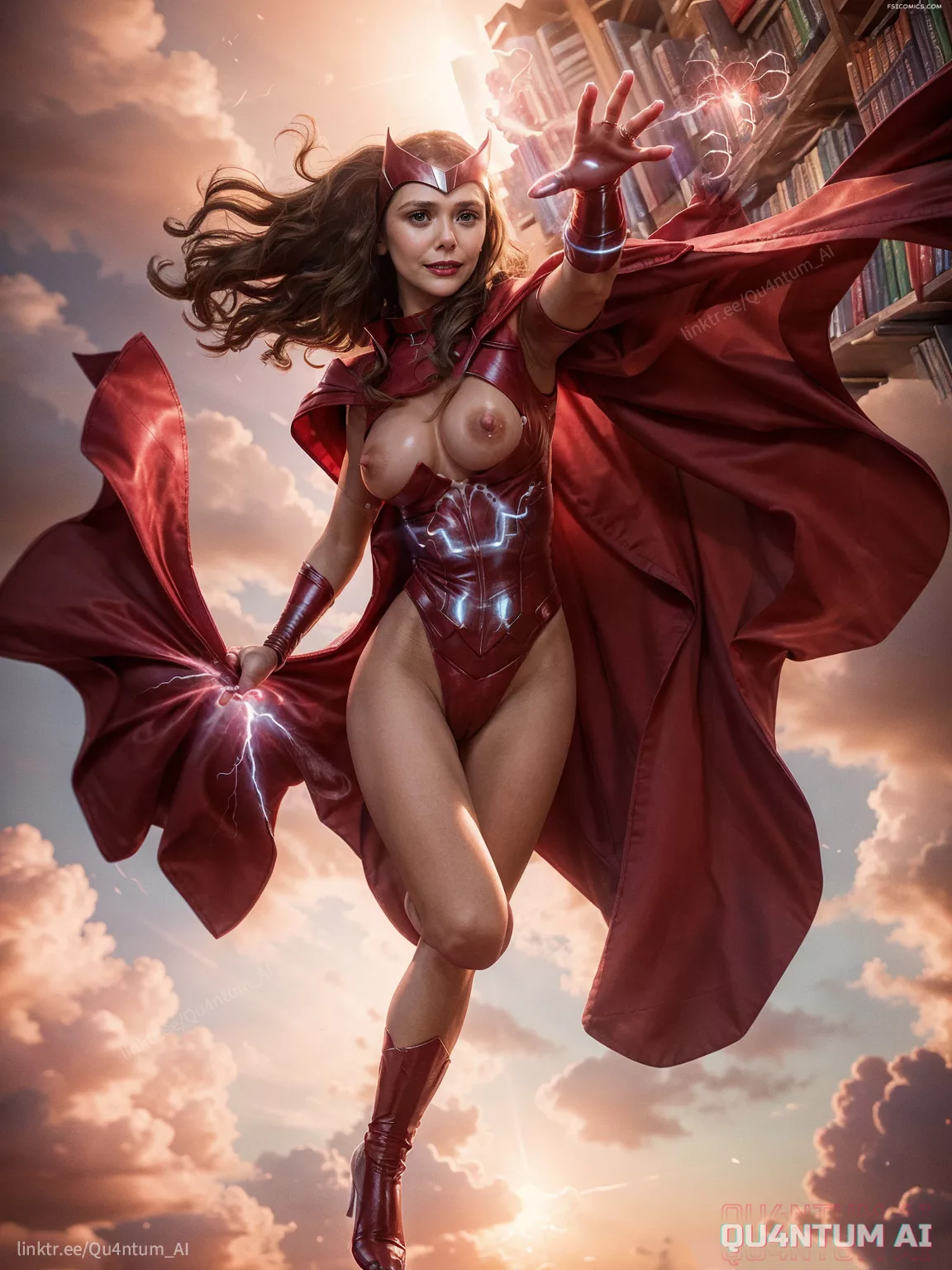 Elizabeth Olsen Scatrlet Witch Wanda Vision Wanda Maximoff Avengers Super Heroine QuantumAI FSIComics.com 22 - FSIComics