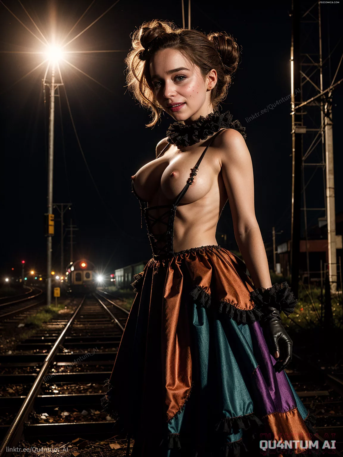 Emilia Clarke Halloween Creepy Clown Cosplay QuantumAI FSIComics.com 12 - FSIComics Emilia Clarke Halloween Creepy Clown Cosplay QuantumAI FSIComics.com 12 - FSIComics