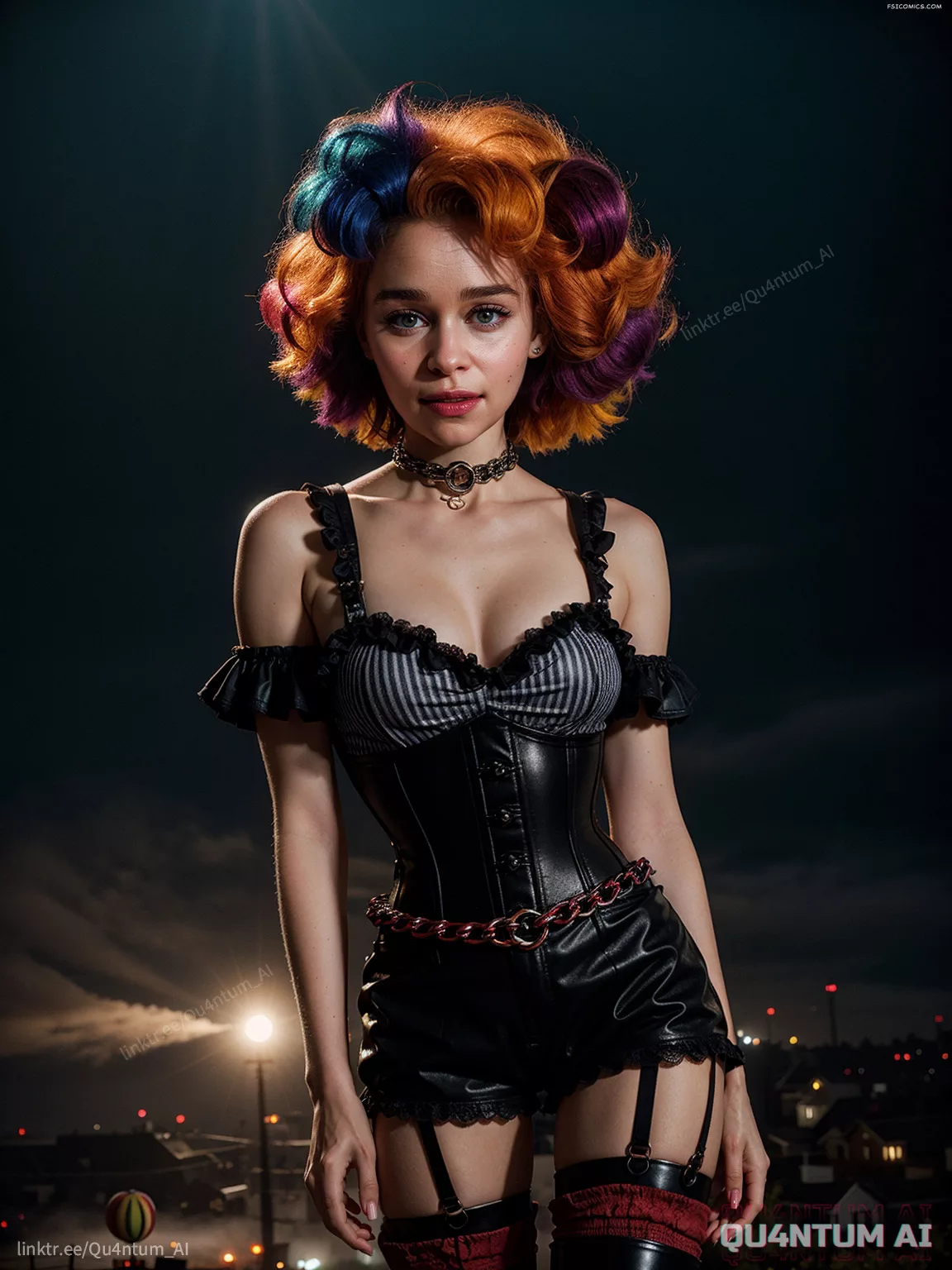 Emilia Clarke Halloween Creepy Clown Cosplay QuantumAI FSIComics.com 18 - FSIComics Emilia Clarke Halloween Creepy Clown Cosplay QuantumAI FSIComics.com 18 - FSIComics