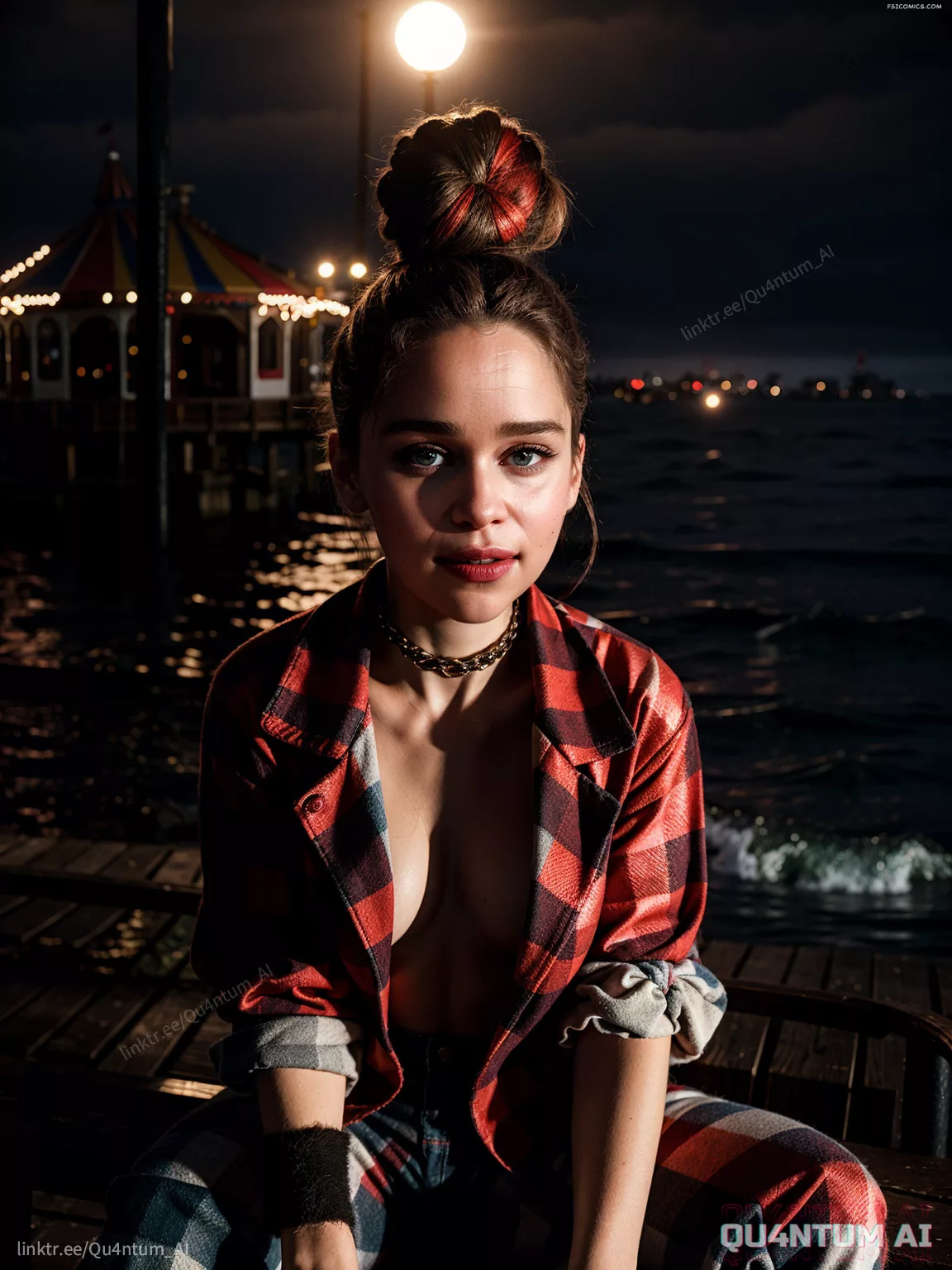 Emilia Clarke Halloween Creepy Clown Cosplay QuantumAI FSIComics.com 23 - FSIComics Emilia Clarke Halloween Creepy Clown Cosplay QuantumAI FSIComics.com 23 - FSIComics