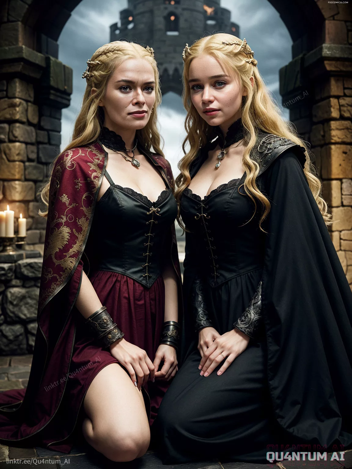 Emilia Clarke and Lena Headey Game Of Thrones GOT Dark Fantasy QuantumAI FSIComics.com 16 - FSIComics Emilia Clarke and Lena Headey Game Of Thrones GOT Dark Fantasy QuantumAI FSIComics.com 16 - FSIComics