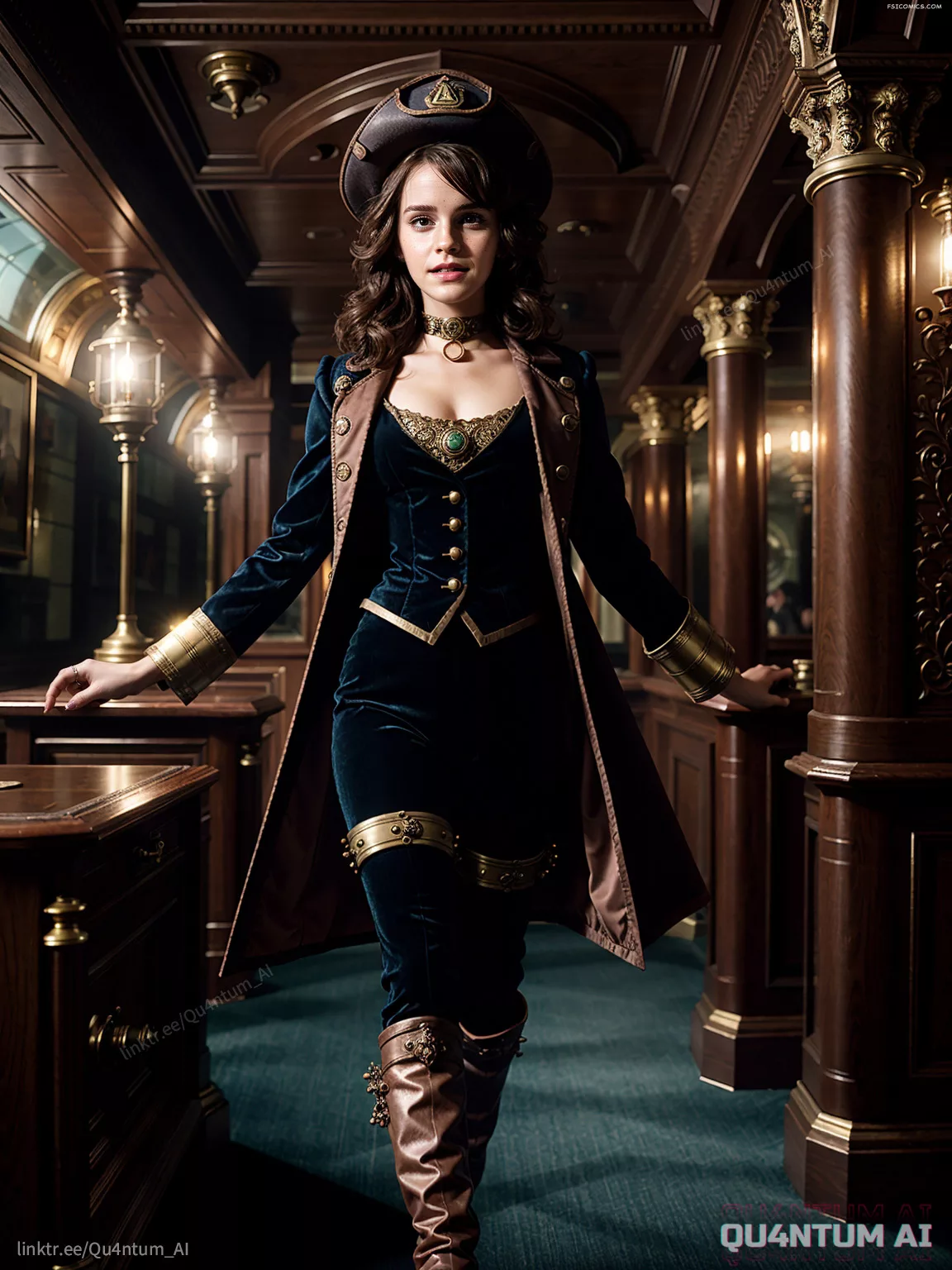 Emma Watson Captain Nemo Steampunk SciFi Vintage Hermione QuantumAI FSIComics.com 4 - FSIComics Emma Watson Captain Nemo Steampunk SciFi Vintage Hermione QuantumAI FSIComics.com 4 - FSIComics