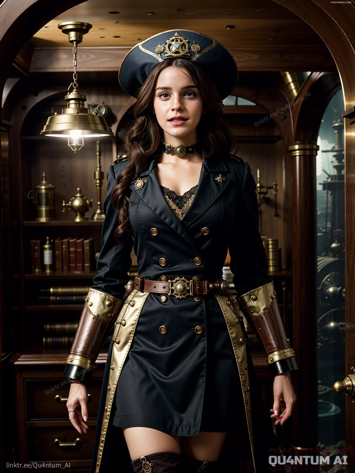 Emma Watson Captain Nemo Steampunk SciFi Vintage Hermione QuantumAI FSIComics.com 5 - FSIComics Emma Watson Captain Nemo Steampunk SciFi Vintage Hermione QuantumAI FSIComics.com 5 - FSIComics