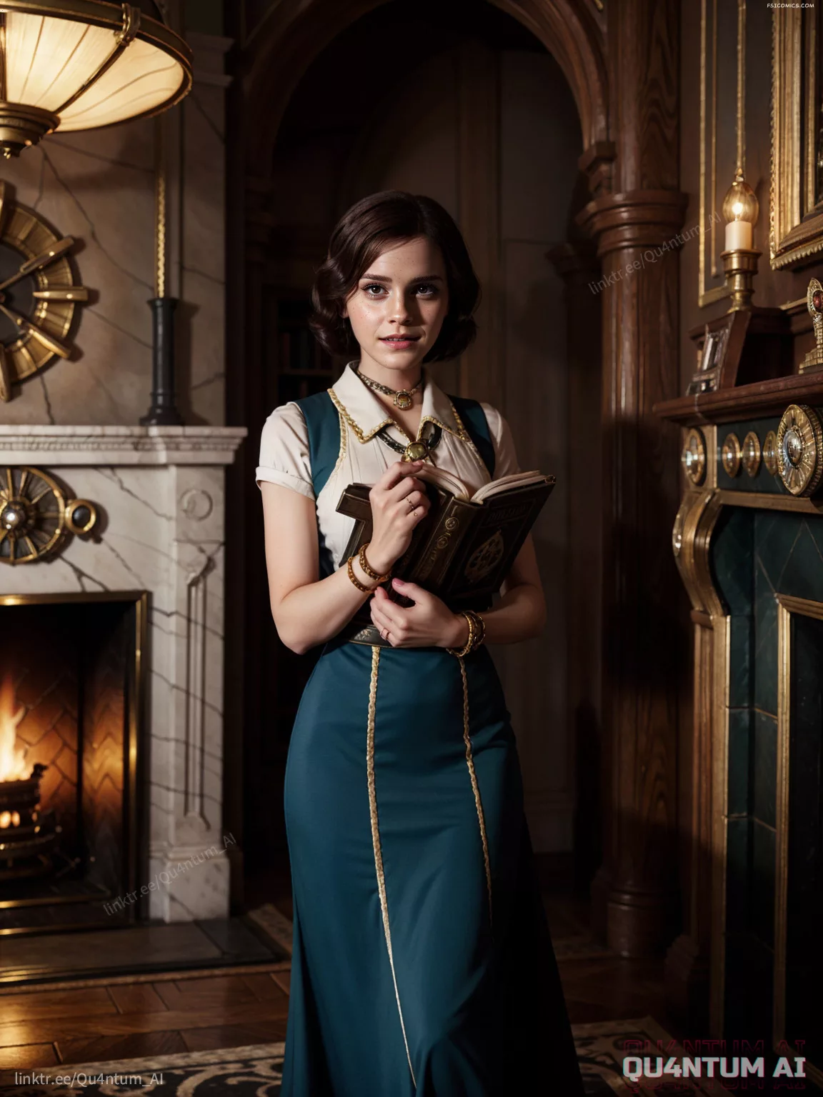 Emma Watson Elizabeth Comstock Bioshock Steampunk QuantumAI FSIComics.com 13 - FSIComics