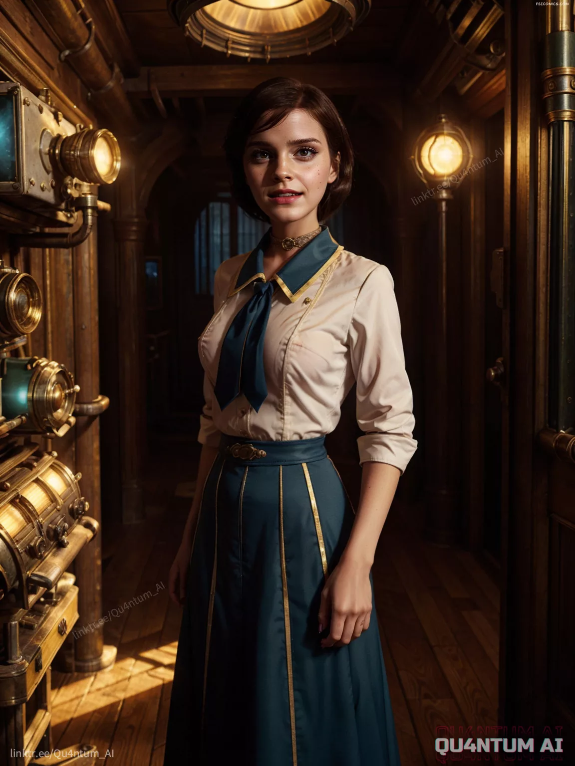Emma Watson Elizabeth Comstock Bioshock Steampunk QuantumAI FSIComics.com 16 - FSIComics