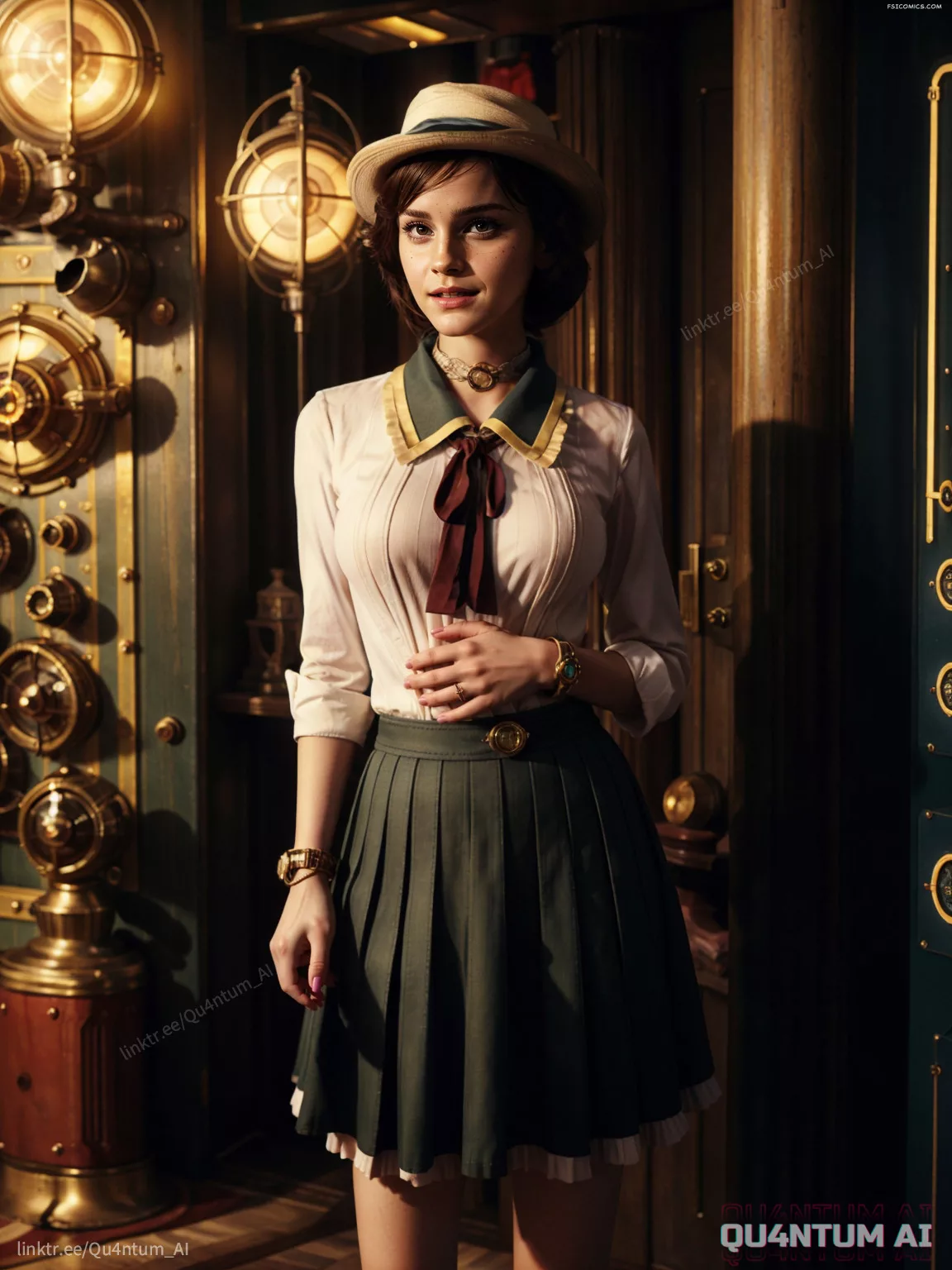 Emma Watson Elizabeth Comstock Bioshock Steampunk QuantumAI FSIComics.com 17 - FSIComics
