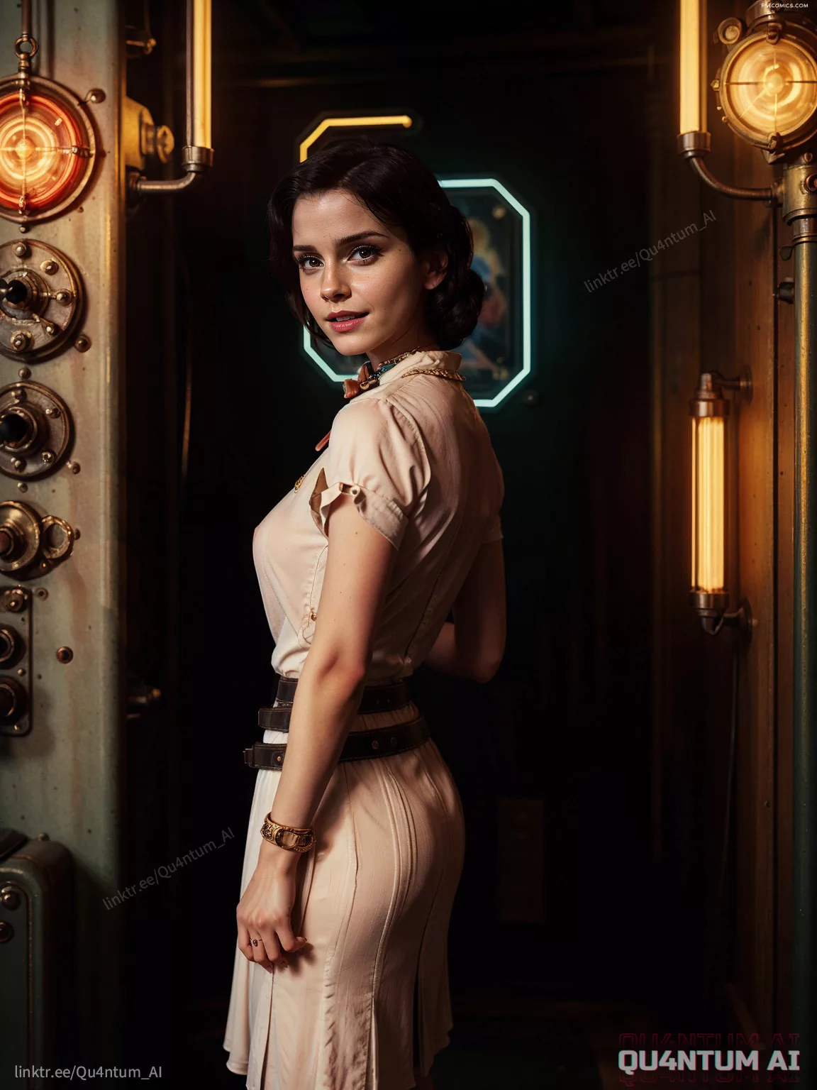 Emma Watson Elizabeth Comstock Bioshock Steampunk QuantumAI FSIComics.com 21 - FSIComics