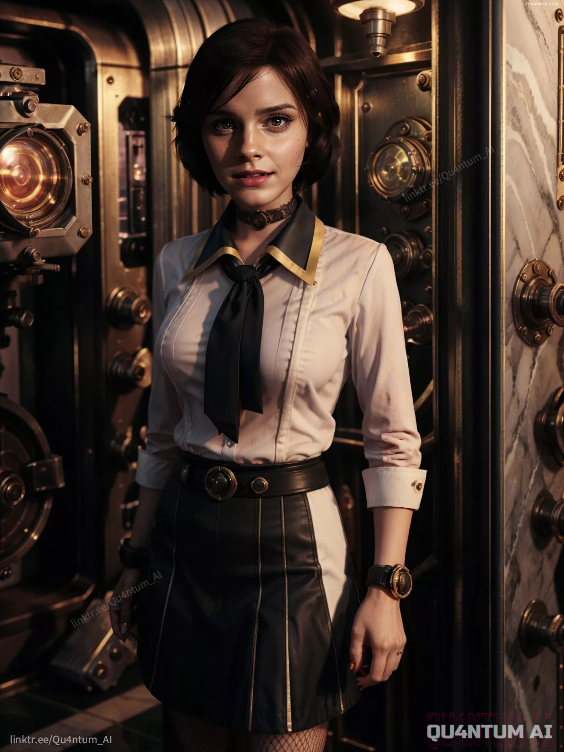 Emma Watson Elizabeth Comstock Bioshock Steampunk QuantumAI FSIComics.com 22 - FSIComics