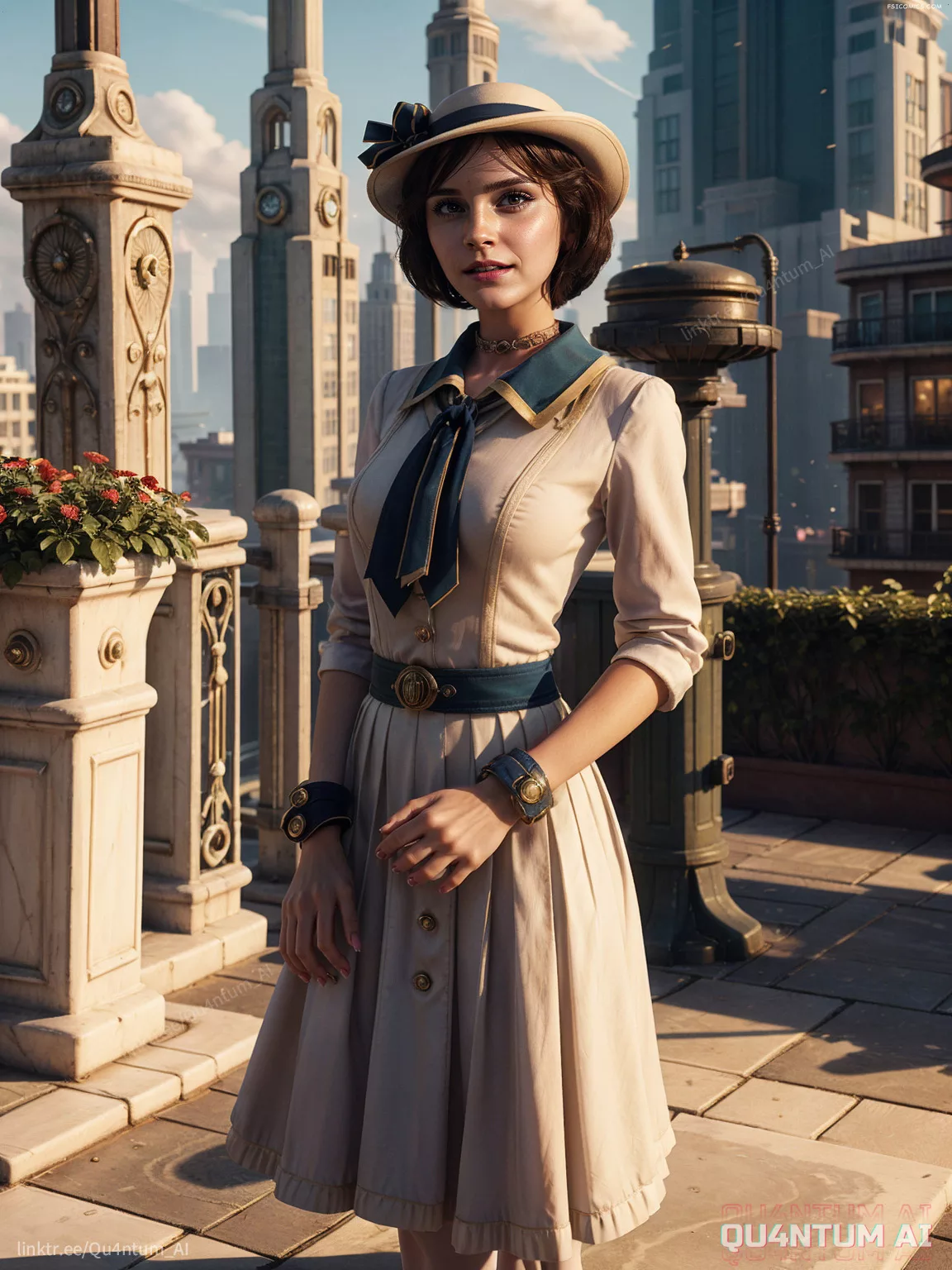 Emma Watson Elizabeth Comstock Bioshock Steampunk QuantumAI FSIComics.com 3 - FSIComics