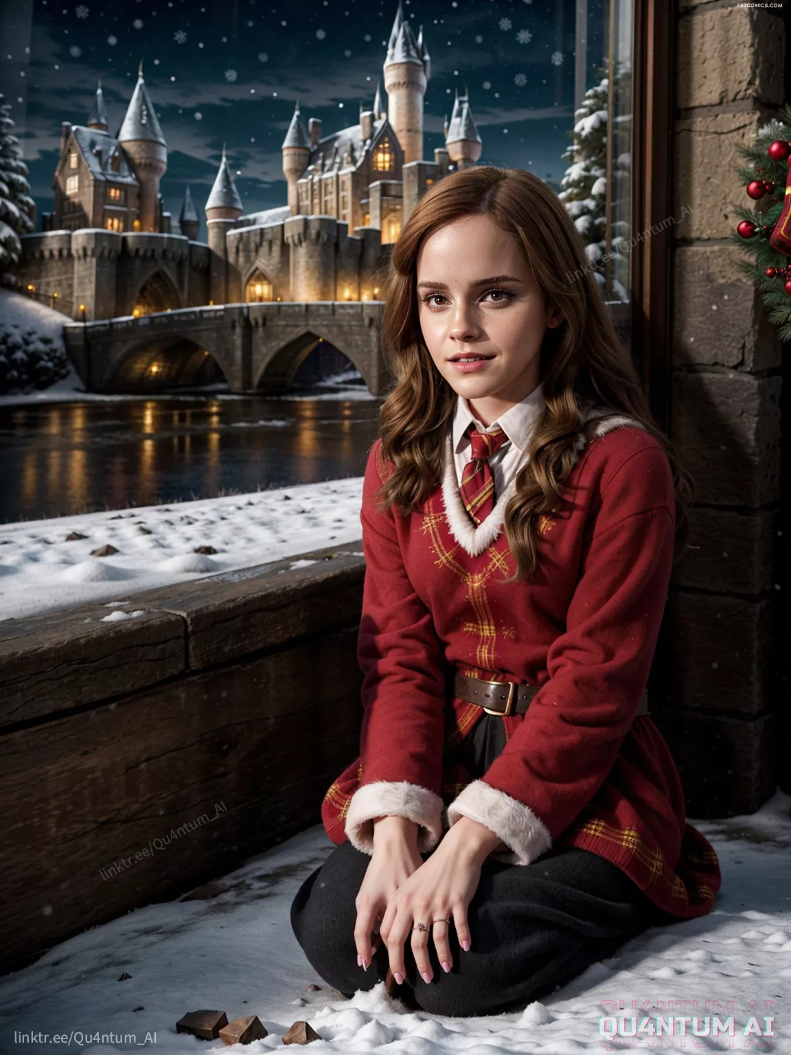 Emma Watson Hogwarts Christmas Harry Potter Hermione Granger Gryffindor QuantumAI FSIComics.com 3 - FSIComics Emma Watson Hogwarts Christmas Harry Potter Hermione Granger Gryffindor QuantumAI FSIComics.com 3 - FSIComics