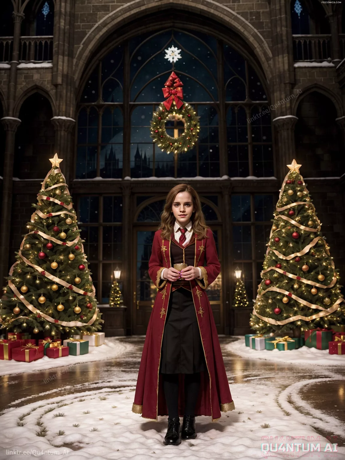 Emma Watson Hogwarts Christmas Harry Potter Hermione Granger Gryffindor QuantumAI FSIComics.com 8 - FSIComics Emma Watson Hogwarts Christmas Harry Potter Hermione Granger Gryffindor QuantumAI FSIComics.com 8 - FSIComics