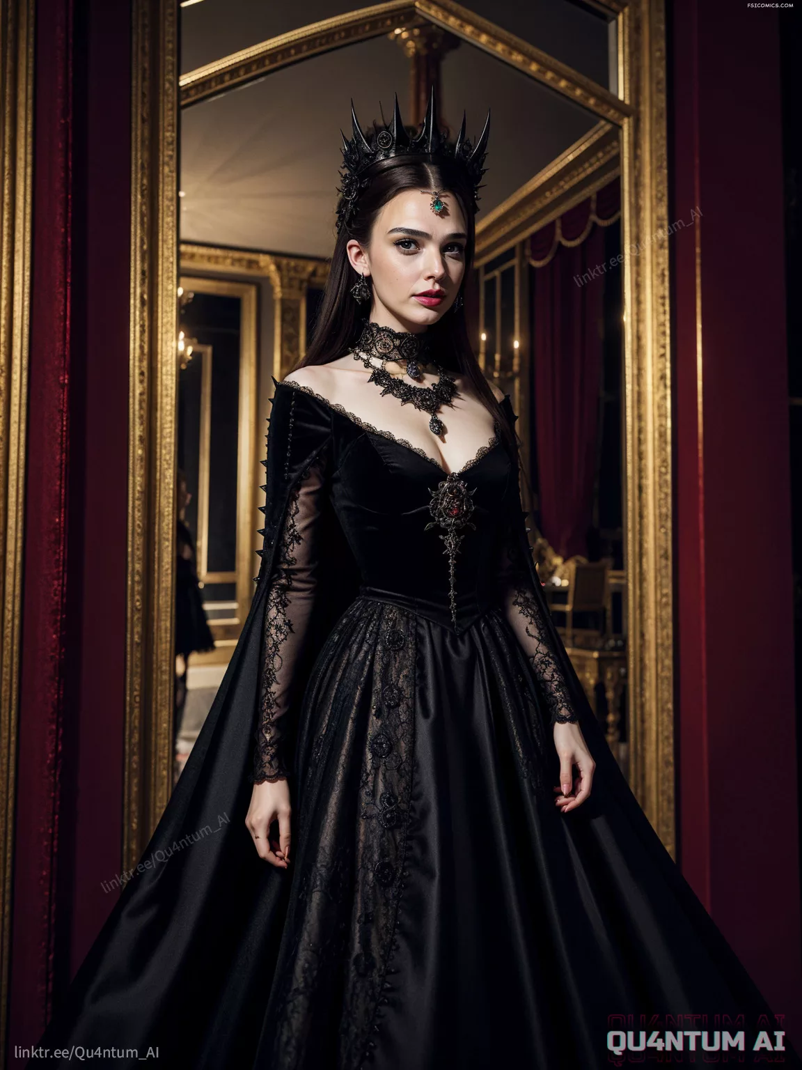 Gal Gadot Evil Queen Snow White Big Boobs Lace Lingerie leather magic QuantumAI FSIComics.com 5 - FSIComics