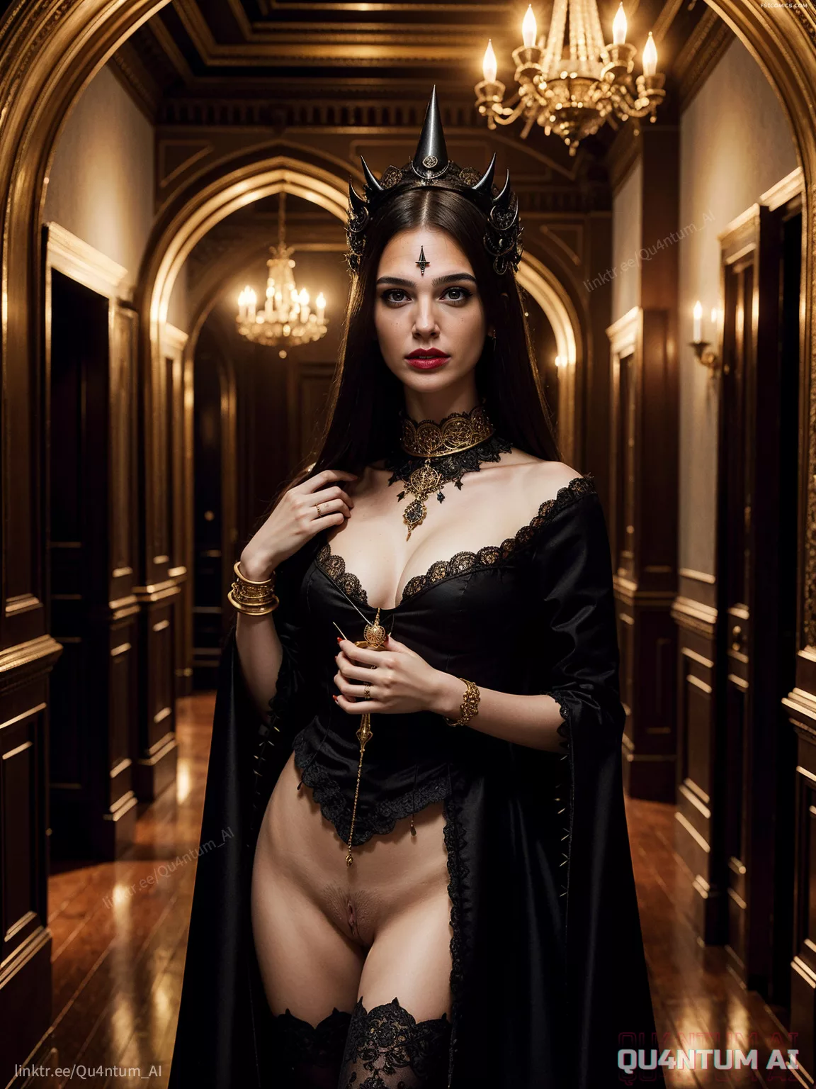 Gal Gadot Evil Queen Snow White Big Boobs Lace Lingerie leather magic QuantumAI FSIComics.com 7 - FSIComics