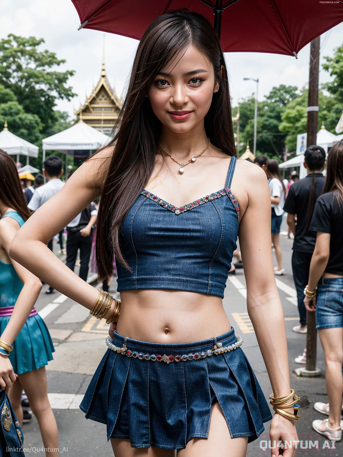 Hanni New Jeans Songkran Festival Pop Singer Korean Thailand Holiday QuantumAI FSIComics.com 3 - FSIComics