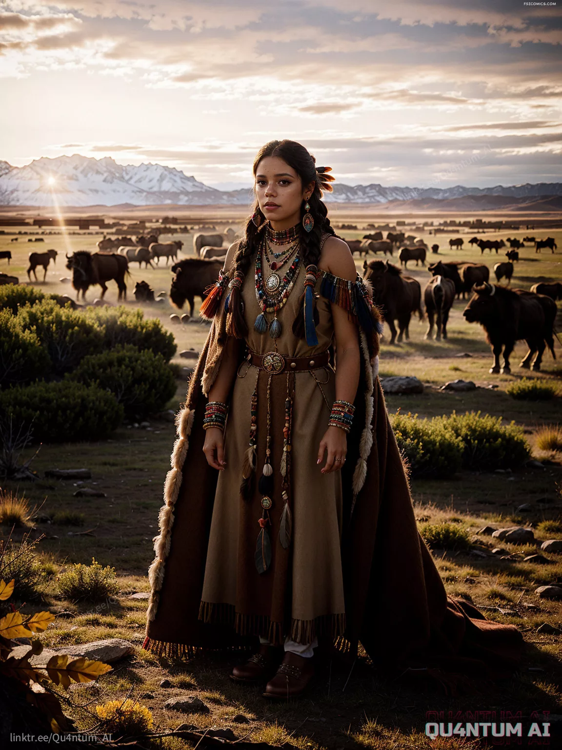 Jenna Ortega Native American Squad Indian Nature Costume Cosplay QuantumAI FSIComics.com 12 - FSIComics
