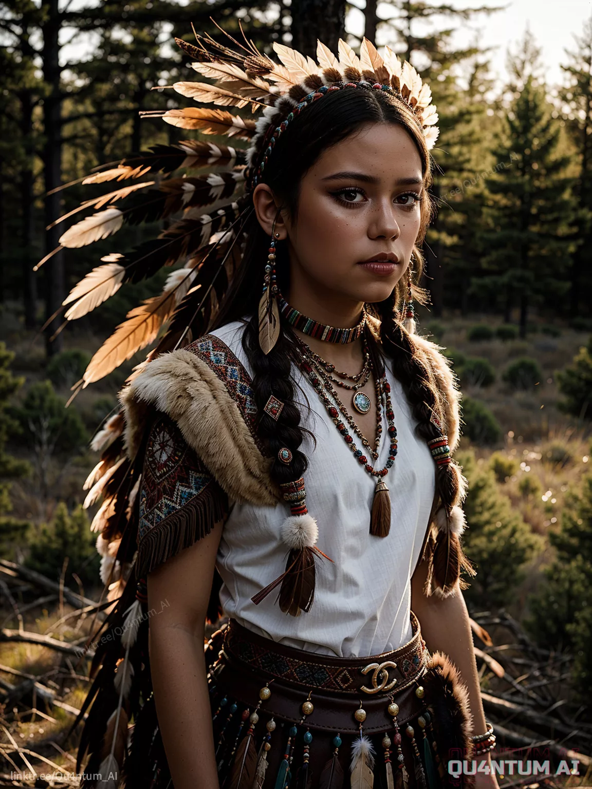 Jenna Ortega Native American Squad Indian Nature Costume Cosplay QuantumAI FSIComics.com 20 - FSIComics