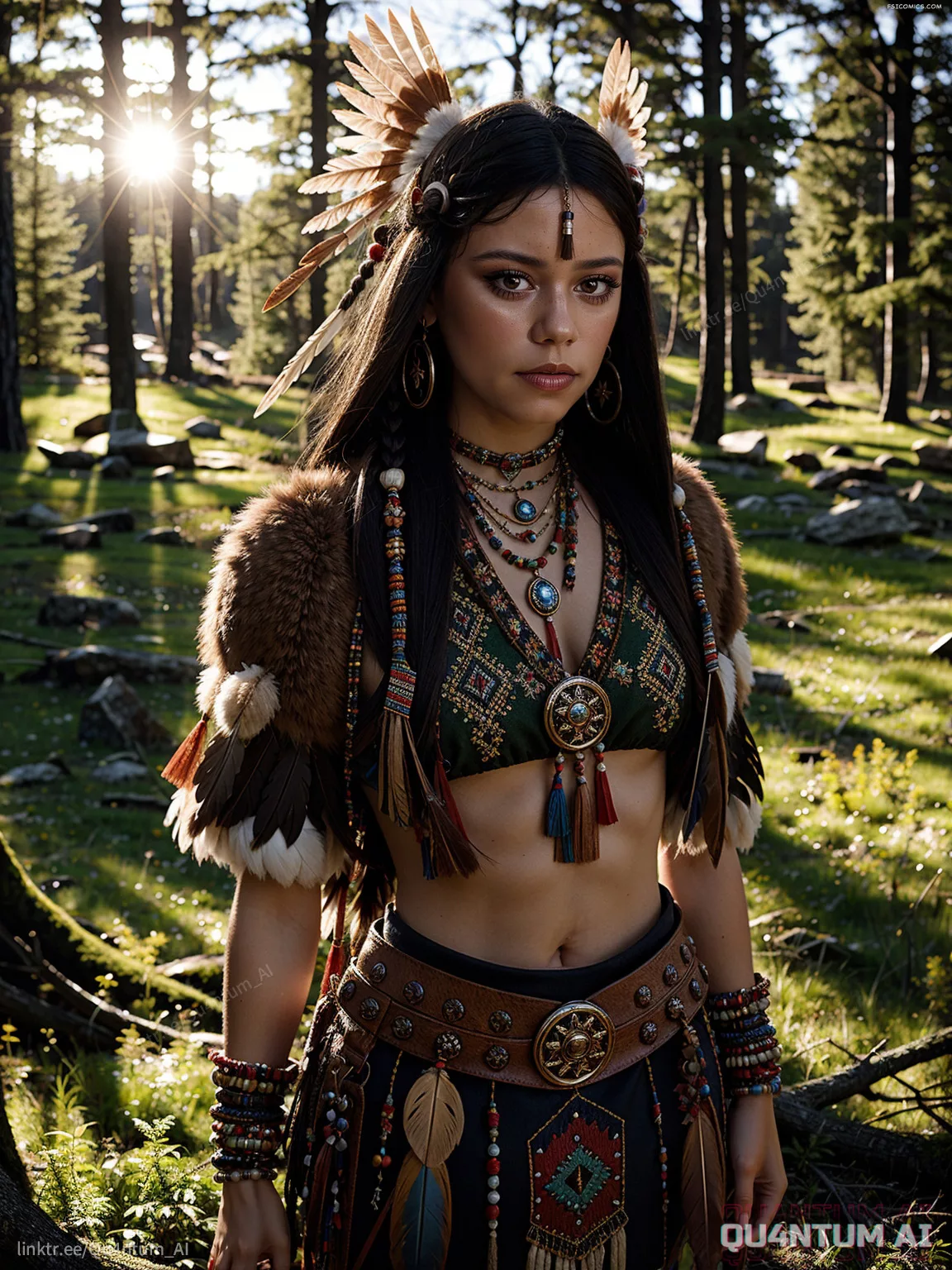 Jenna Ortega Native American Squad Indian Nature Costume Cosplay QuantumAI FSIComics.com 3 - FSIComics