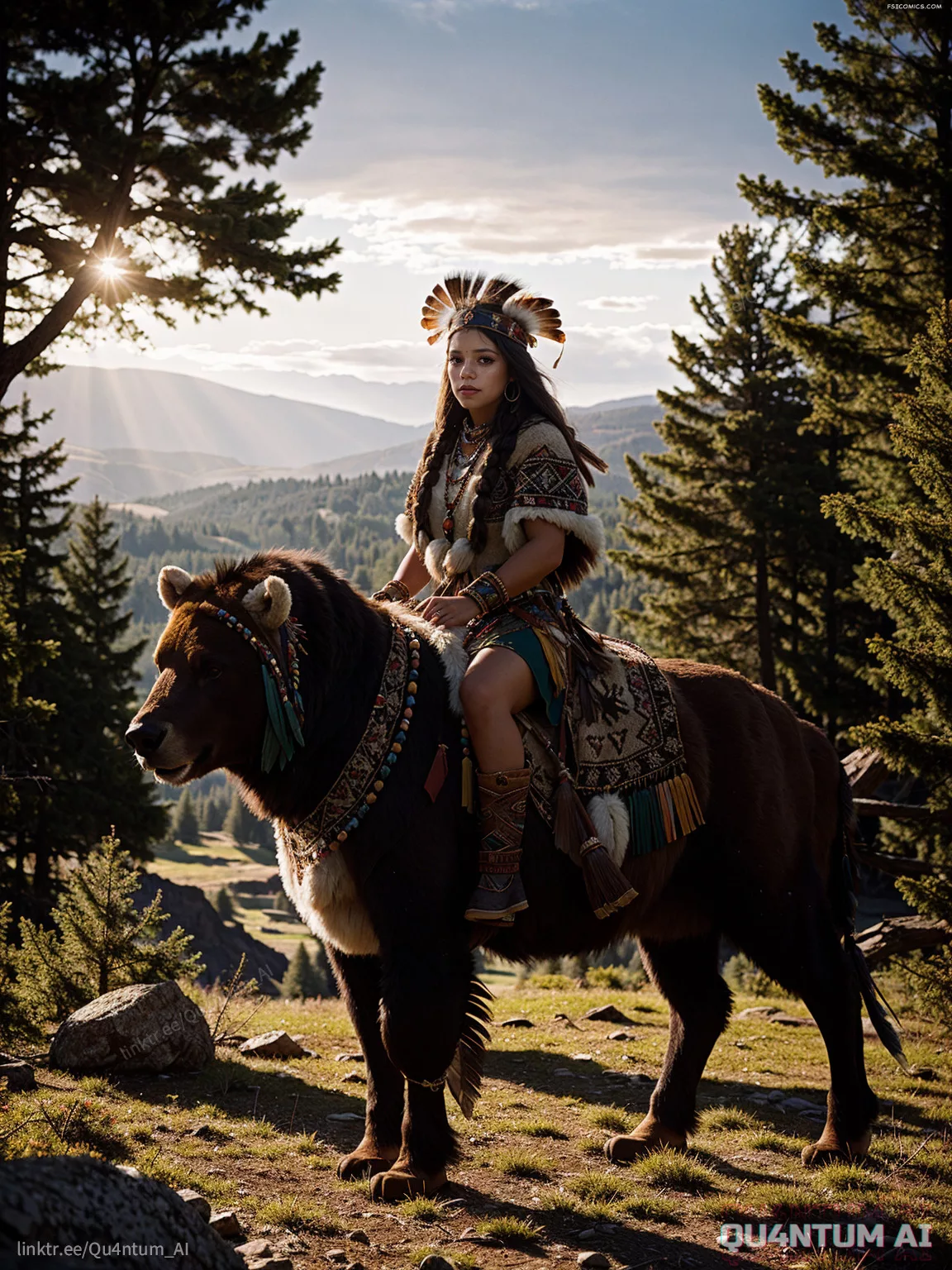 Jenna Ortega Native American Squad Indian Nature Costume Cosplay QuantumAI FSIComics.com 7 - FSIComics