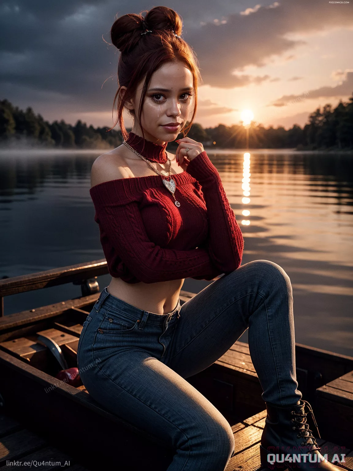 Jenna Ortega Valentines Day Lace Lingerie Date Wednesday QuantumAI FSIComics.com 11 - FSIComics