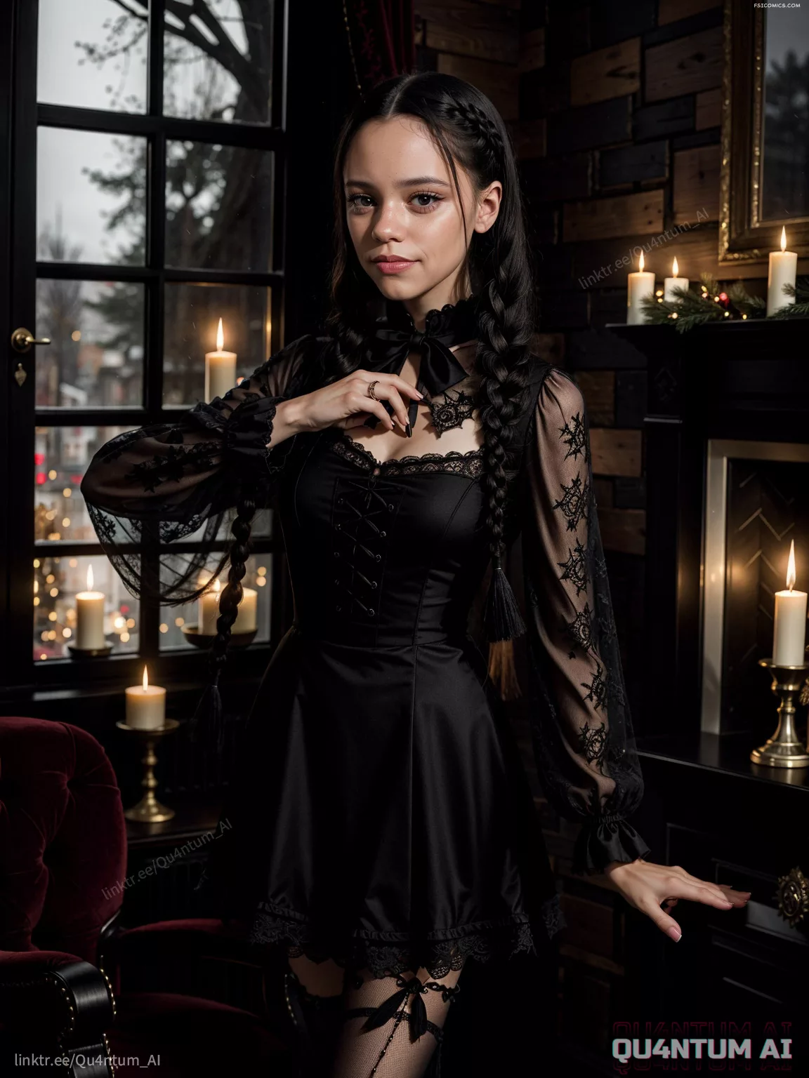 Jenna Ortega Wednesday Goth Christmas Addams Family Halloween Gothic QuantumAI FSIComics.com 10 - FSIComics Jenna Ortega Wednesday Goth Christmas Addams Family Halloween Gothic QuantumAI FSIComics.com 10 - FSIComics