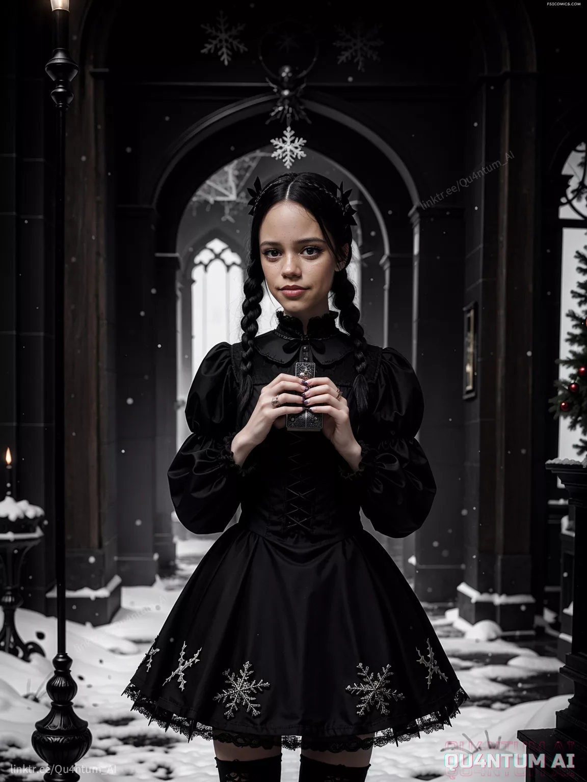 Jenna Ortega Wednesday Goth Christmas Addams Family Halloween Gothic QuantumAI FSIComics.com 16 - FSIComics Jenna Ortega Wednesday Goth Christmas Addams Family Halloween Gothic QuantumAI FSIComics.com 16 - FSIComics