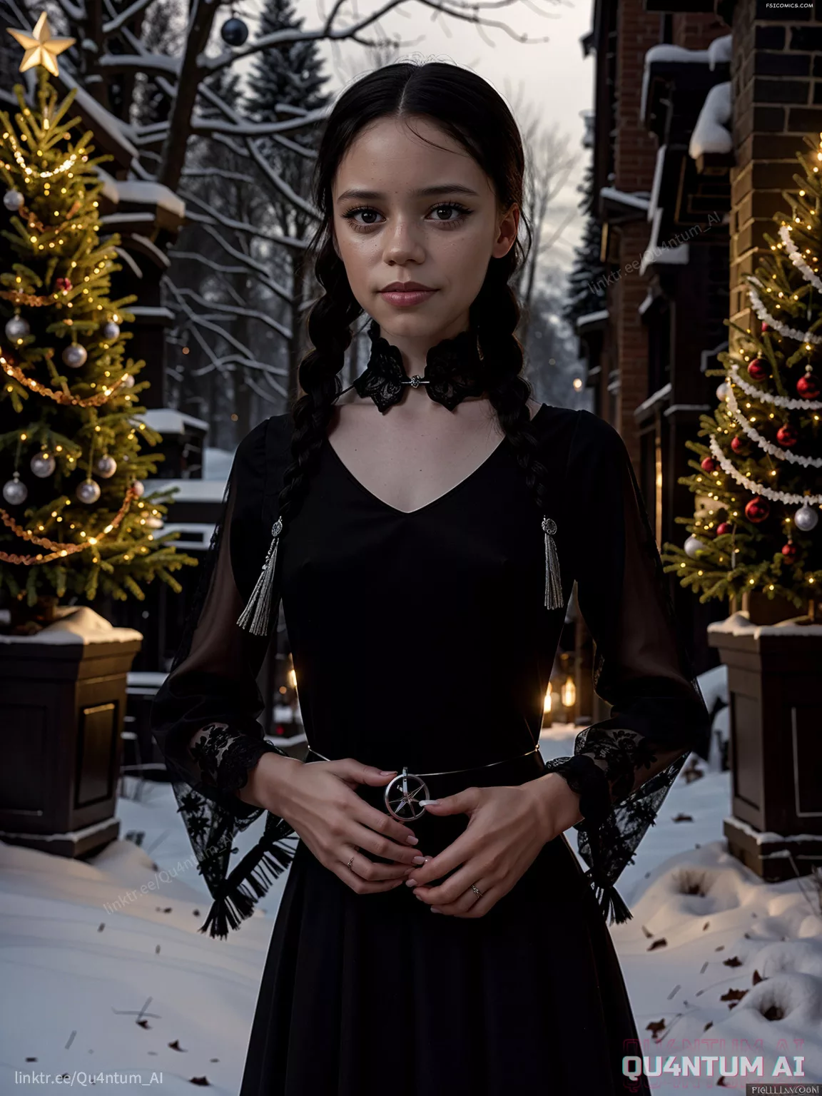 Jenna Ortega Wednesday Goth Christmas Addams Family Halloween Gothic QuantumAI FSIComics.com 17 - FSIComics Jenna Ortega Wednesday Goth Christmas Addams Family Halloween Gothic QuantumAI FSIComics.com 17 - FSIComics