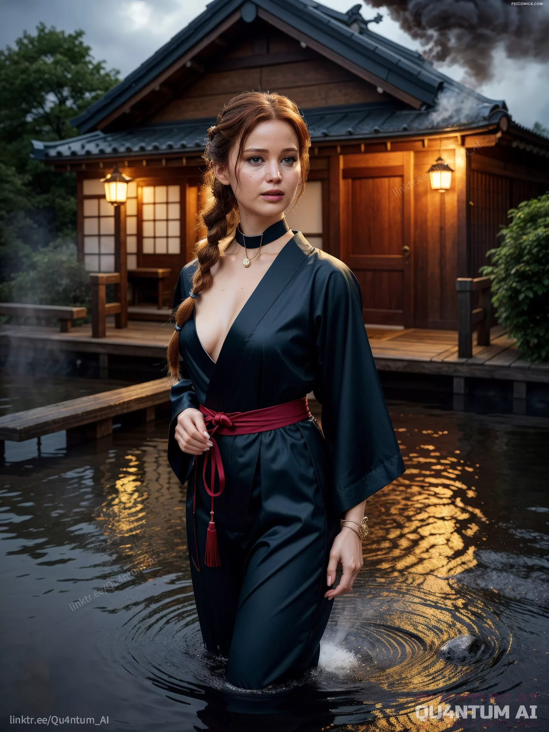 Jennifer Lawrence Japanese Batch House Kimino Lingerie Lace Mystique Celebrity20 scaled - FSIComics