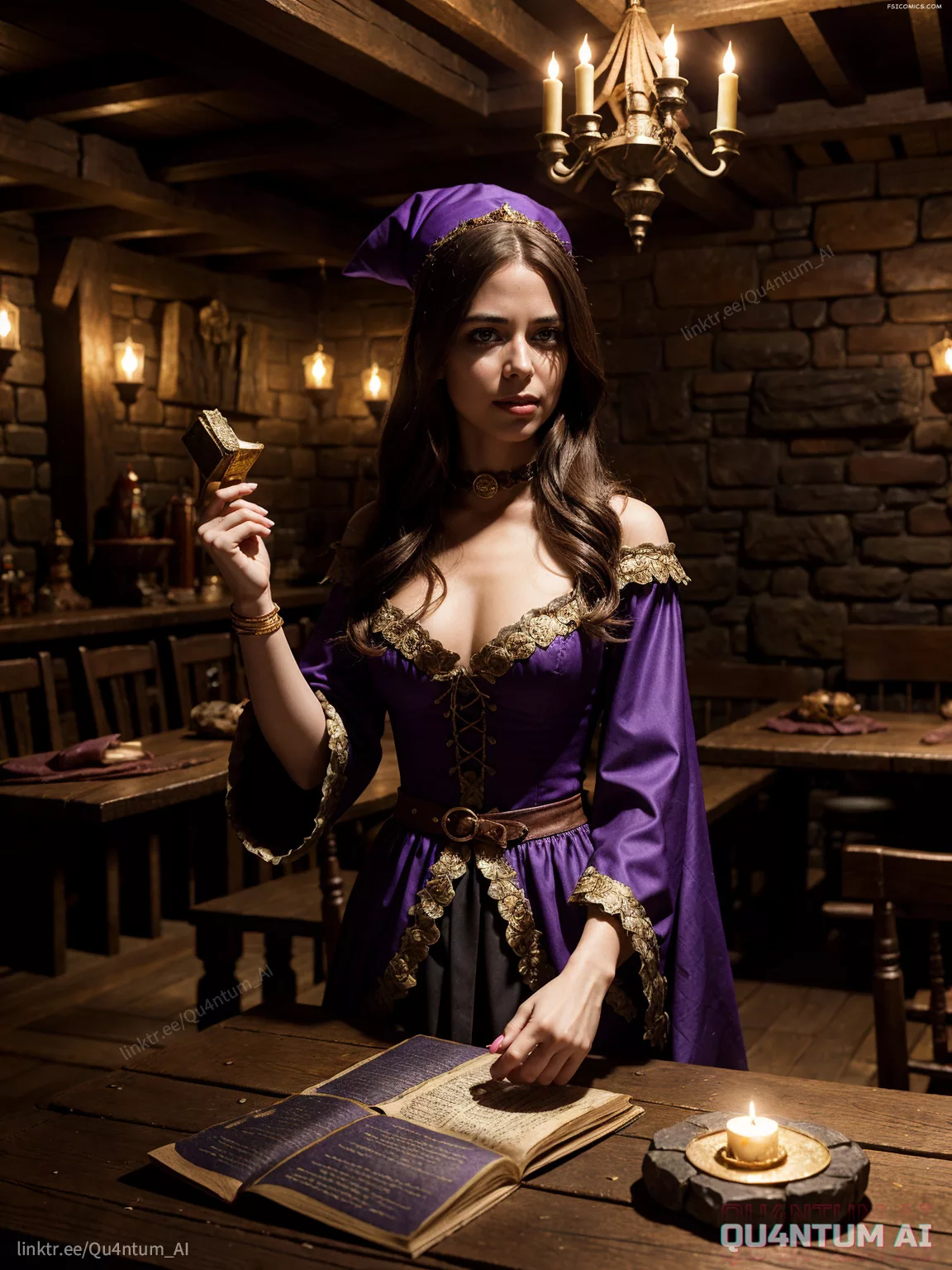 Laura Bailey DND Dungeons and Dragons Fantasy Gaming TTRPG Geek Innkeeper Medieval QuantumAI FSIComics.com 8 - FSIComics